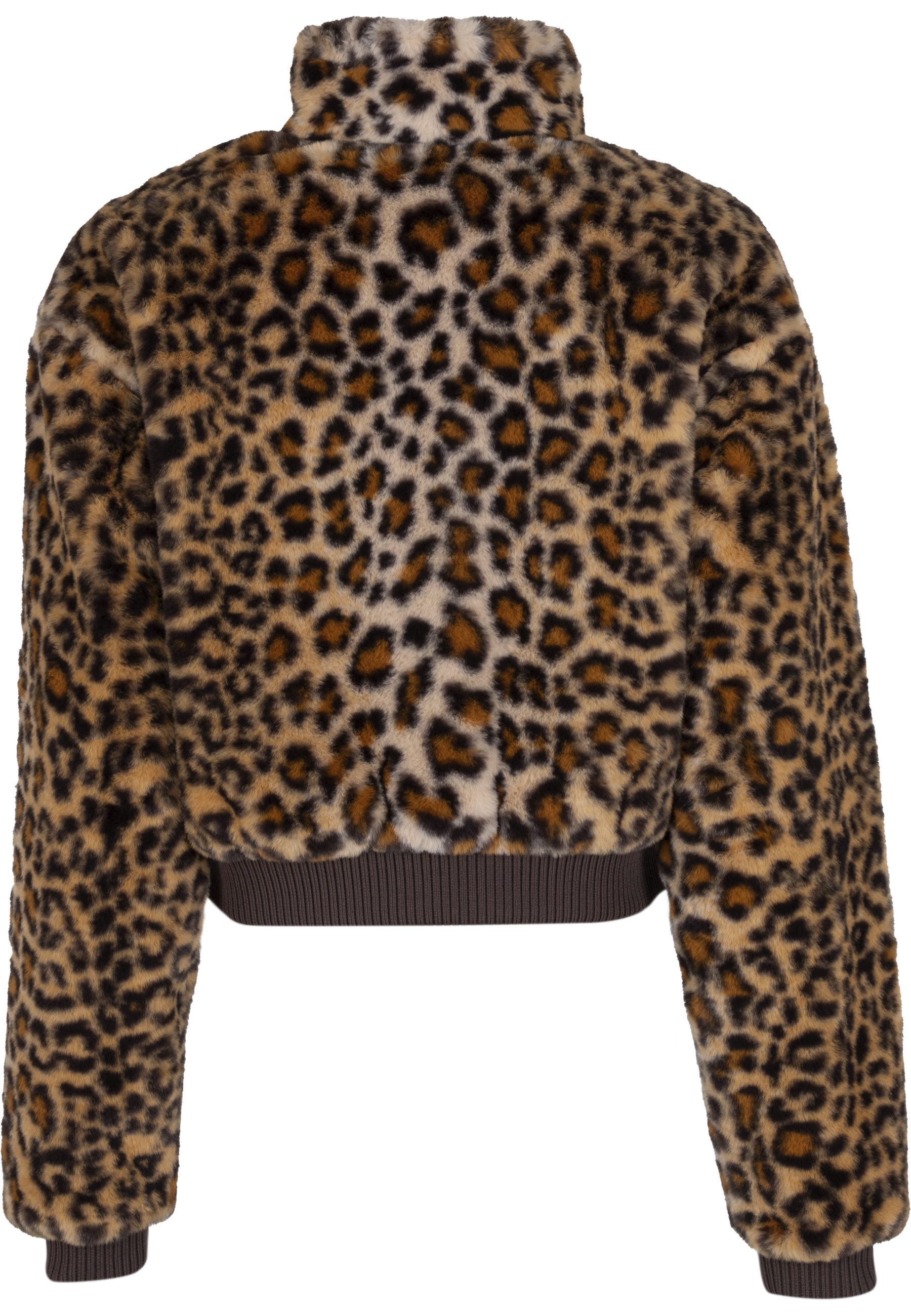URBAN CLASSICS Allwetterjacke Urban Classics Ladies Cropped Faux Fur Leo Jacket (1-St)
