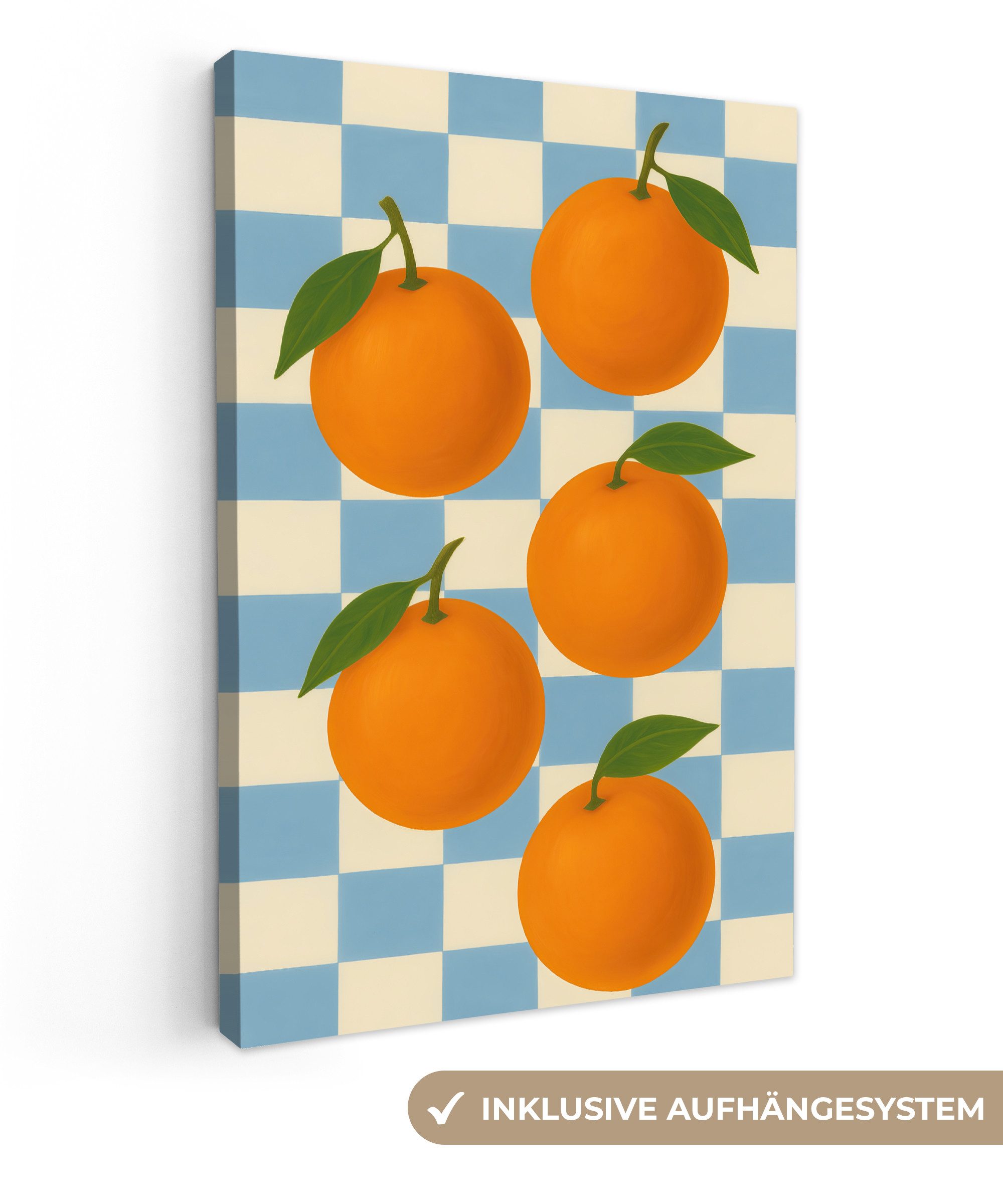 OneMillionCanvasses® Leinwandbild Orangen - Blätter - günstig online kaufen