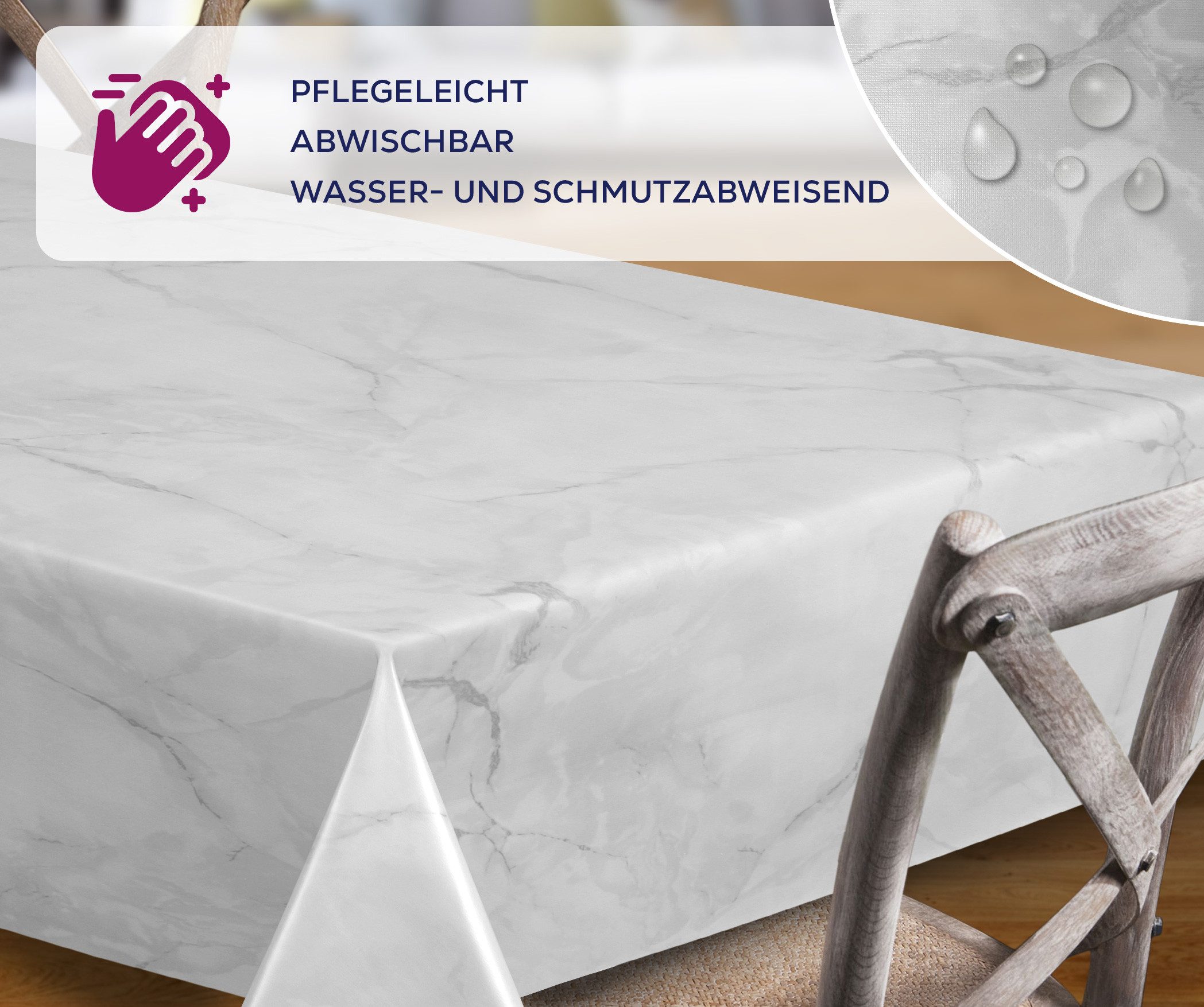 Beautex Tischdecke Wachstuchtischdecke abwischbar, Gartentischdecke Marmors günstig online kaufen
