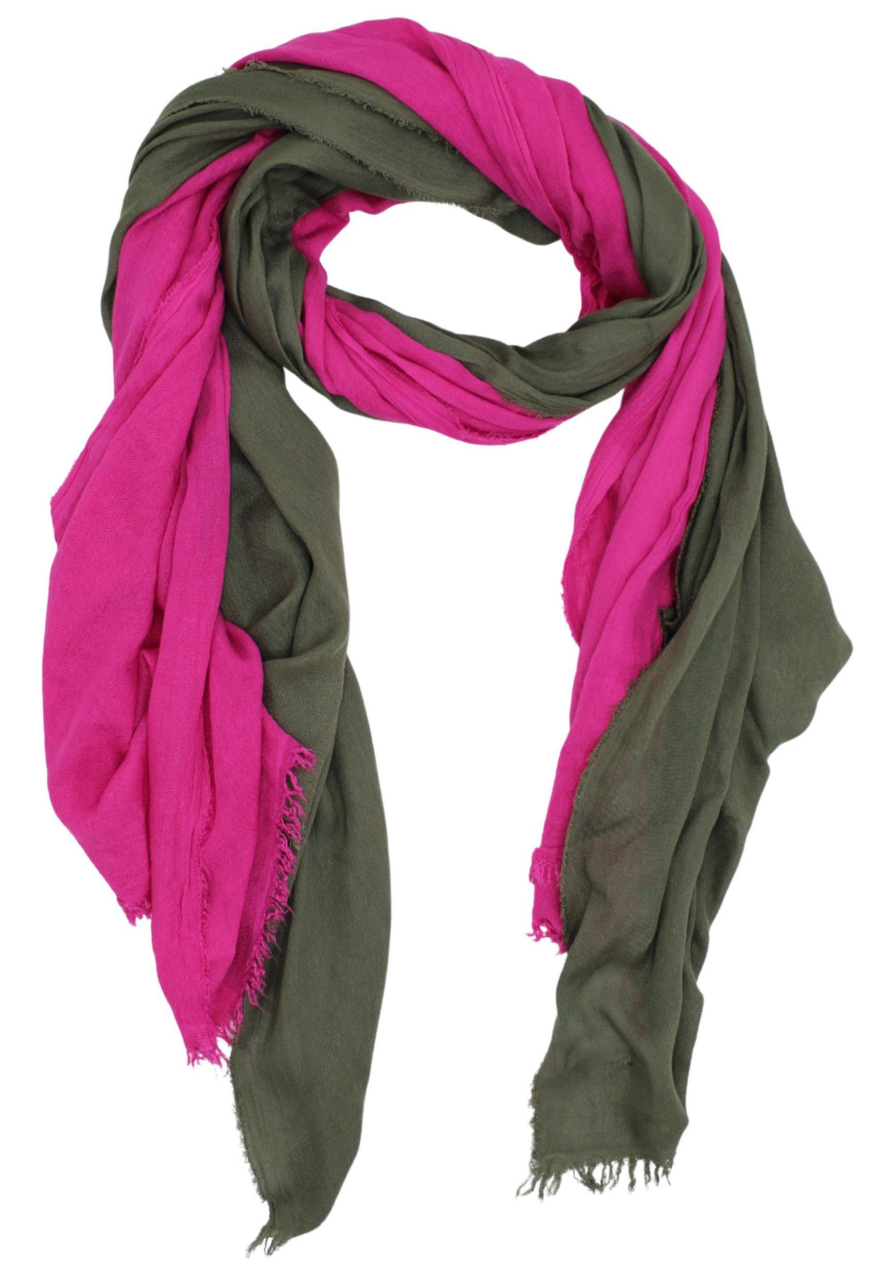 Pack fuchsia-khaki 2er Schal, leslii 2-St), (Set,