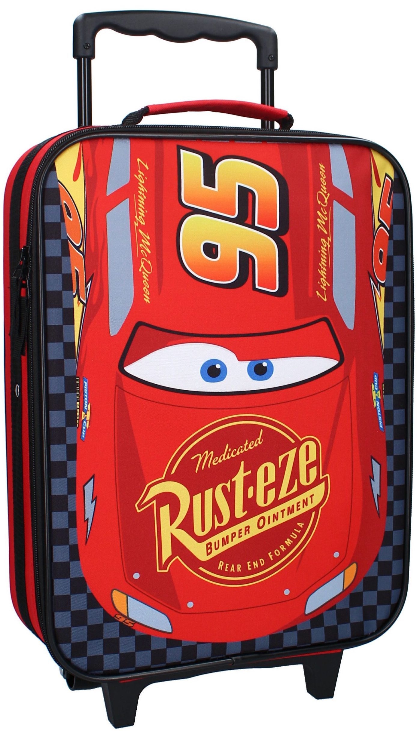 Disney Cars Kinderkoffer Trolley Koffer 12L Kindertrolley Trolly Kinder Jungen McQueen Auto, Leicht, Robust, Hochwertig, Innenmaße: 40x30x10cm