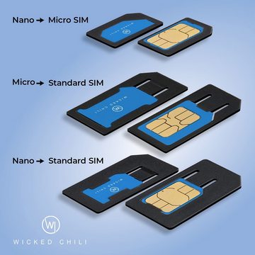 Wicked Chili Sim Karten Stanze + 5in1 Adapter Set für Sim-Card Smartphone-Adapter N/A zu Nano, Micro, Standard