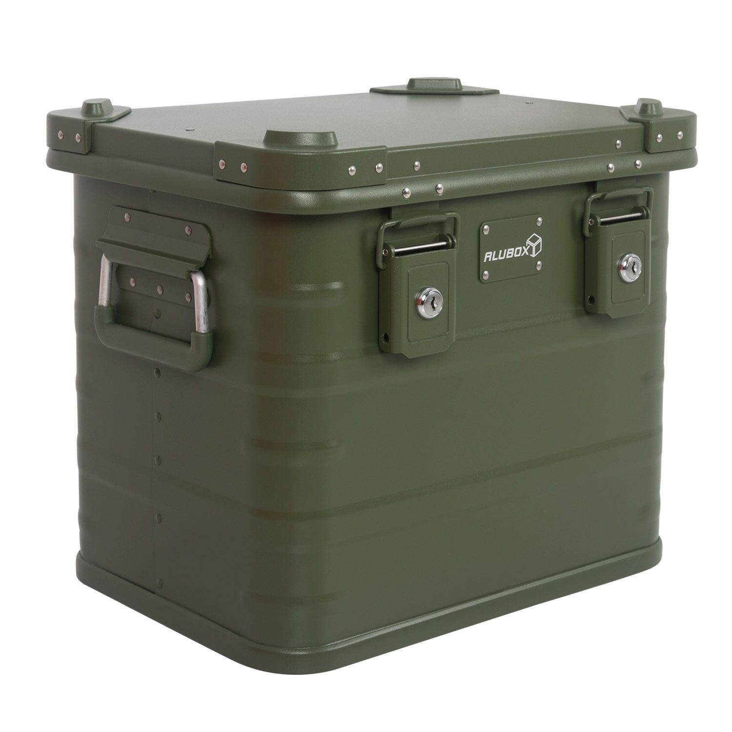 ALUBOX Aufbewahrungsbox mit Deckel Outdoorkiste in olivgrün 1 mm Wandstärke günstig online kaufen