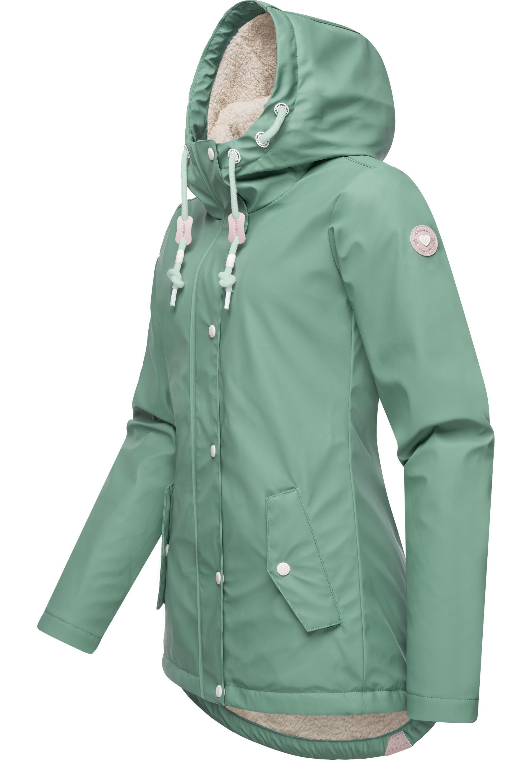 Winter heugrün Regenmantel Regenjacke Marge warm Ragwear gefütterter Damen