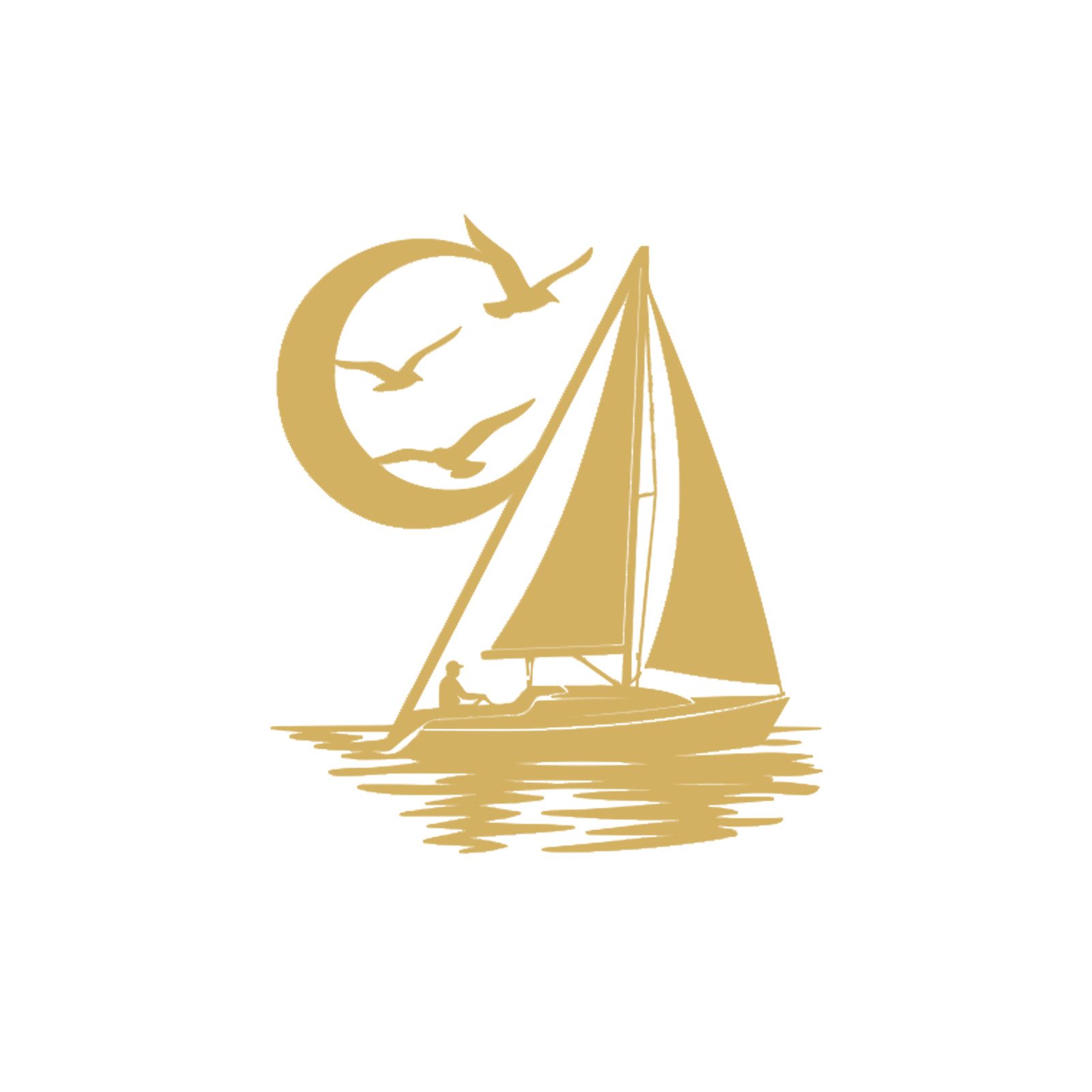 Jumpeak Wanddekoobjekt Wanddekoration “Segelboot in der Mondnacht”, Möwen, Meer, Bootsmann, Metall, 4 Farben, 2 Größen, Wanddekoration für das Wohnzimmer,Freiheit