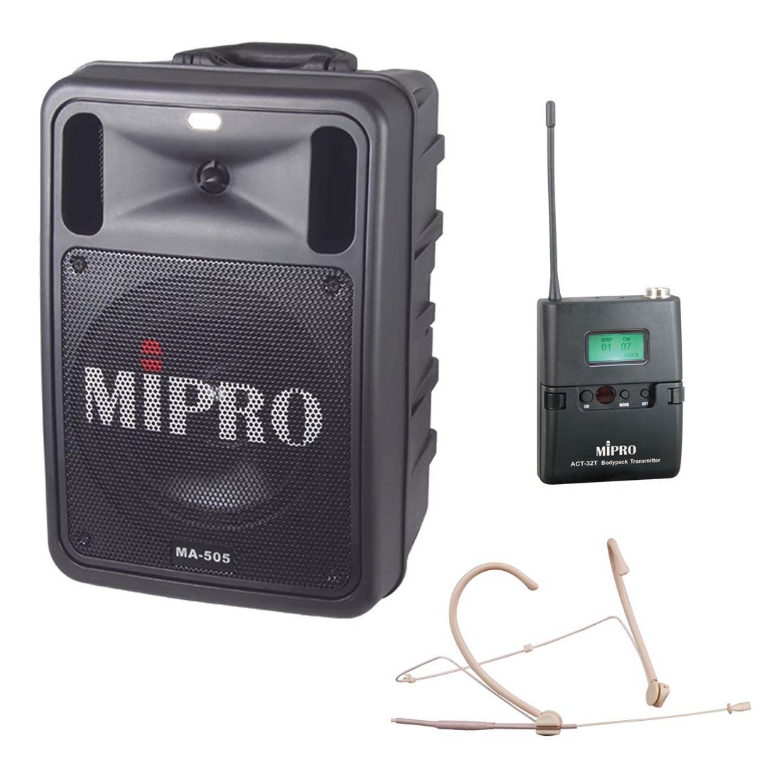Mipro Audio MA-505R2 mit Taschensender mit Headsetmikrofon Portable-Lautsprecher (Bluetooth, 100 W)