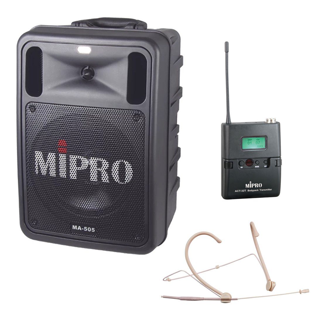 Mipro Audio Mipro MA-505R2 mit Taschensender mit Headsetmikrofon Portable-Lautsprecher (Bluetooth, 100 W)