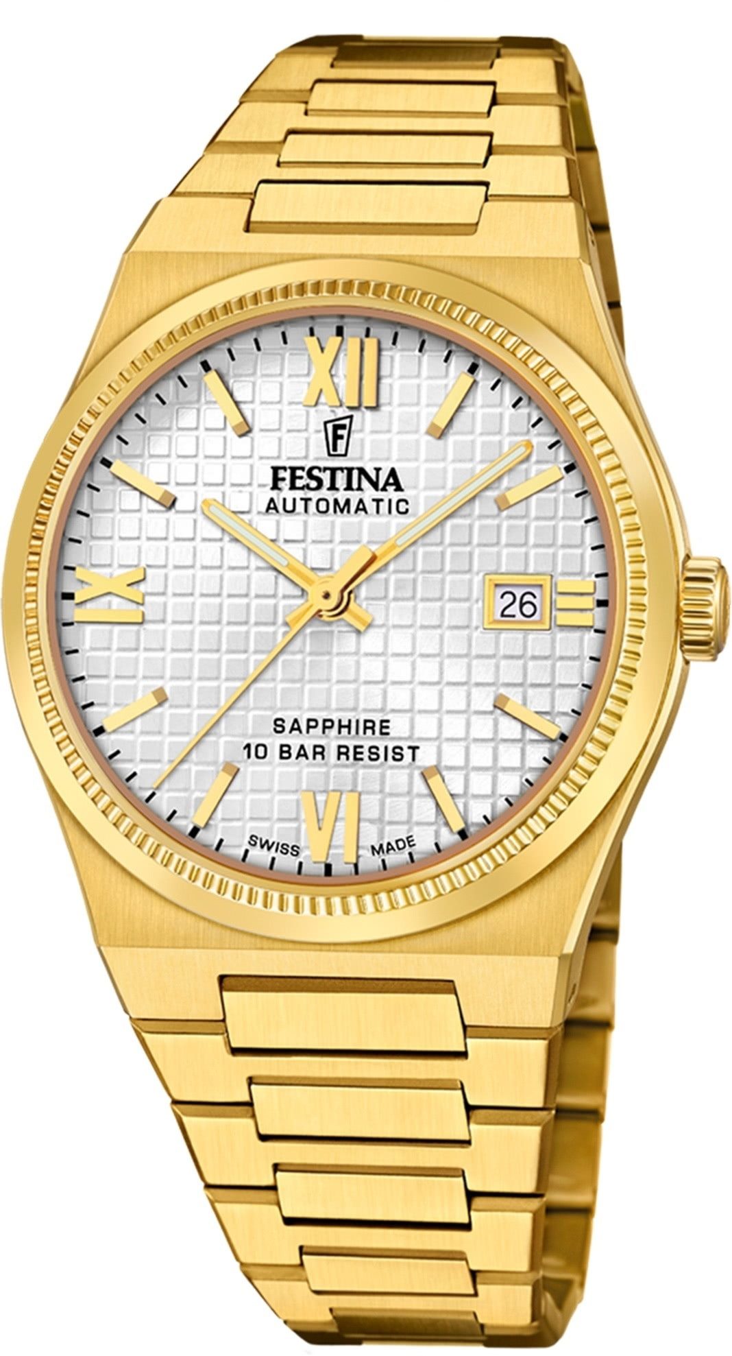 Festina Quarzuhr Festina Herrenuhr Edelstahl gold Festina, (Analoguhr), Herren Armbanduhr rund, Edelstahlarmband gold, Elegant