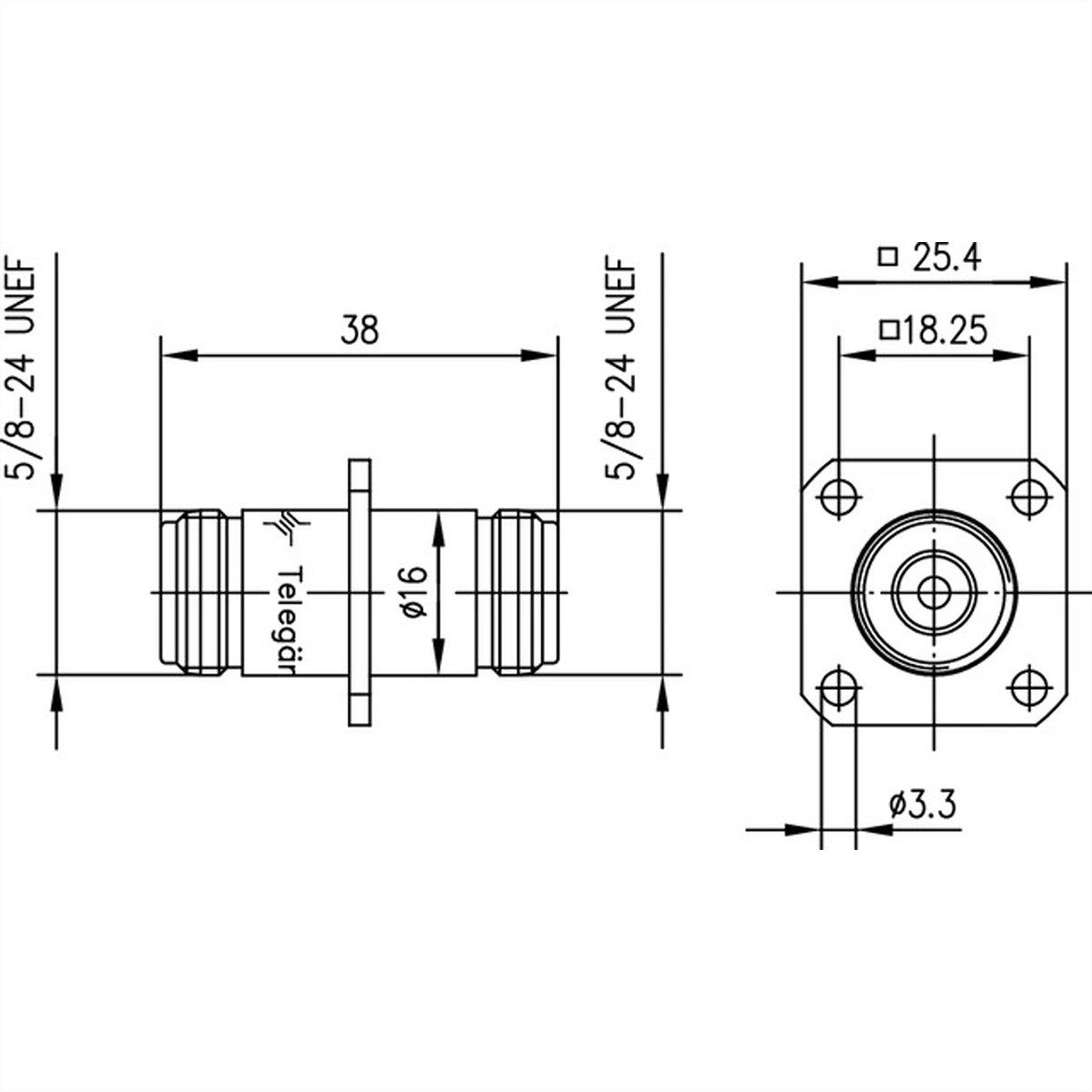 Telegärtner N-Einbauverbinder Netzwerk-Panel (Buchse / Buchse, IP68)
