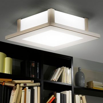 EGLO LED Deckenleuchte, Leuchtmittel inklusive, Warmweiß, Hochwertige Decken Leuchte Beleuchtung Glas satiniert weiß Lampe