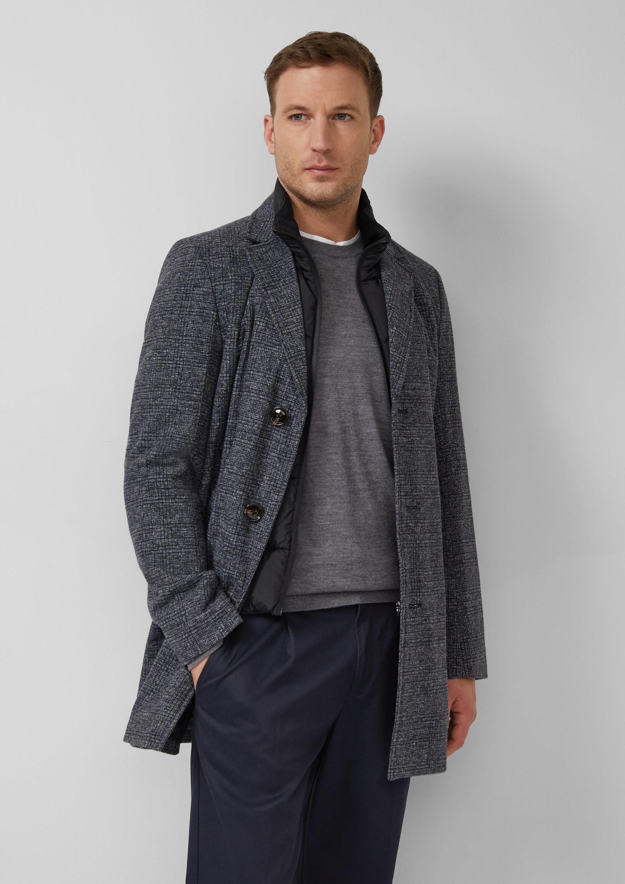 s.Oliver Funktionsmantel Outdoor-Mantel Softer Mantel in Woll-Optik mit herausnehmbarem Innenfutter