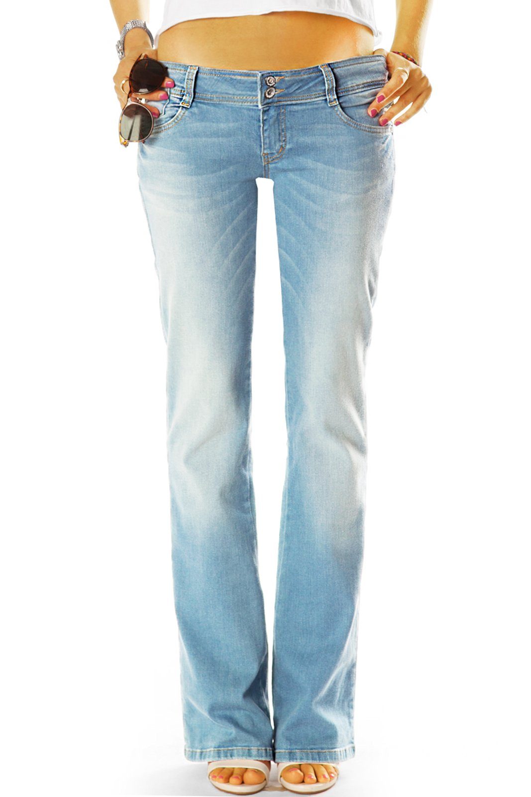 be styled Bootcut-Jeans Premium Jeans Bootcutjeans Hose Bio Denim Hüftjeans - Damen - j97y_BIO 5-Pocket-Sytle, organic, nachhaltig, premium, bio, mit Stretch-Anteil