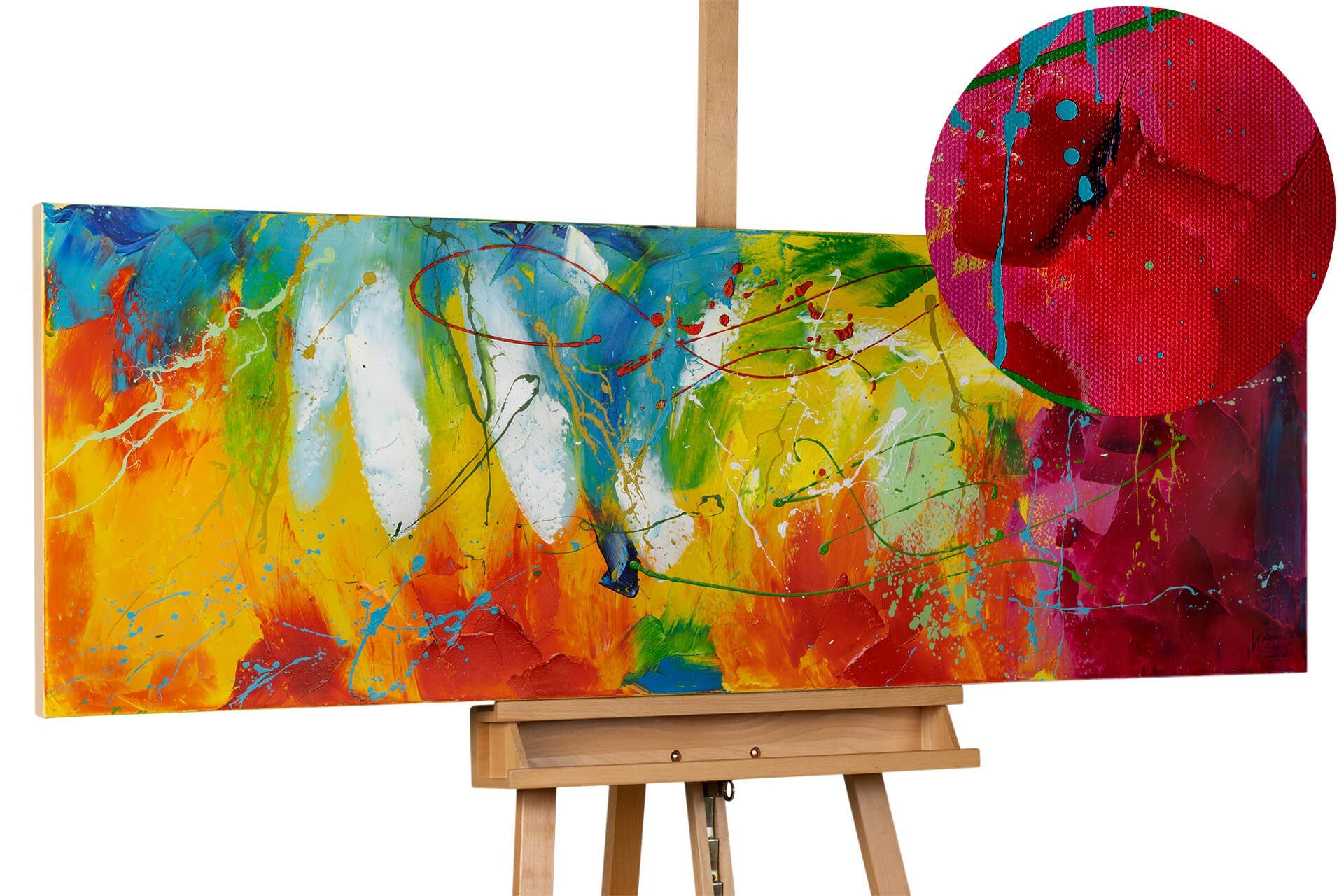 KUNSTLOFT Картина Bright Future 150x50 cm, Leinwandbild 100% HANDGEMALT Wandbild Wohnzimmer