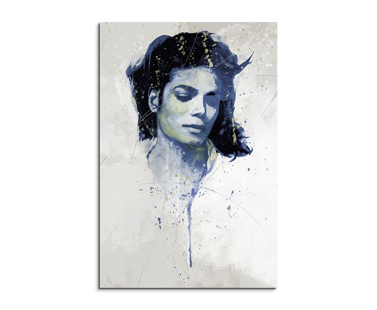 Sinus Art Leinwandbild Michael Jackson V Aqua 90x60cm Wandbild Aquarell Art