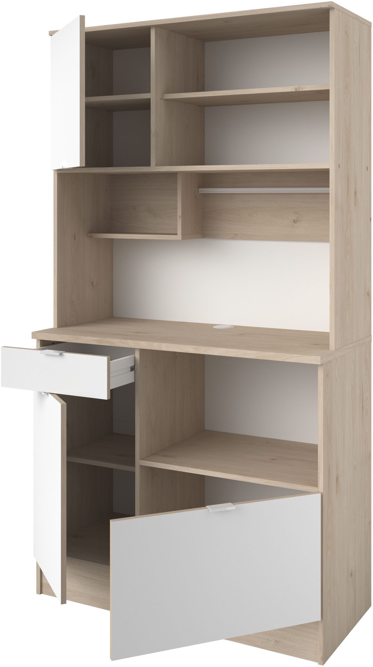 Parisot Buffet Socool, viel Stauraum, Made in Europe, mit praktischer Magenetleiste (1-St., B/H/T ca. 100x180x45) ideal für kleine Räume, ohne Elektrogeräte