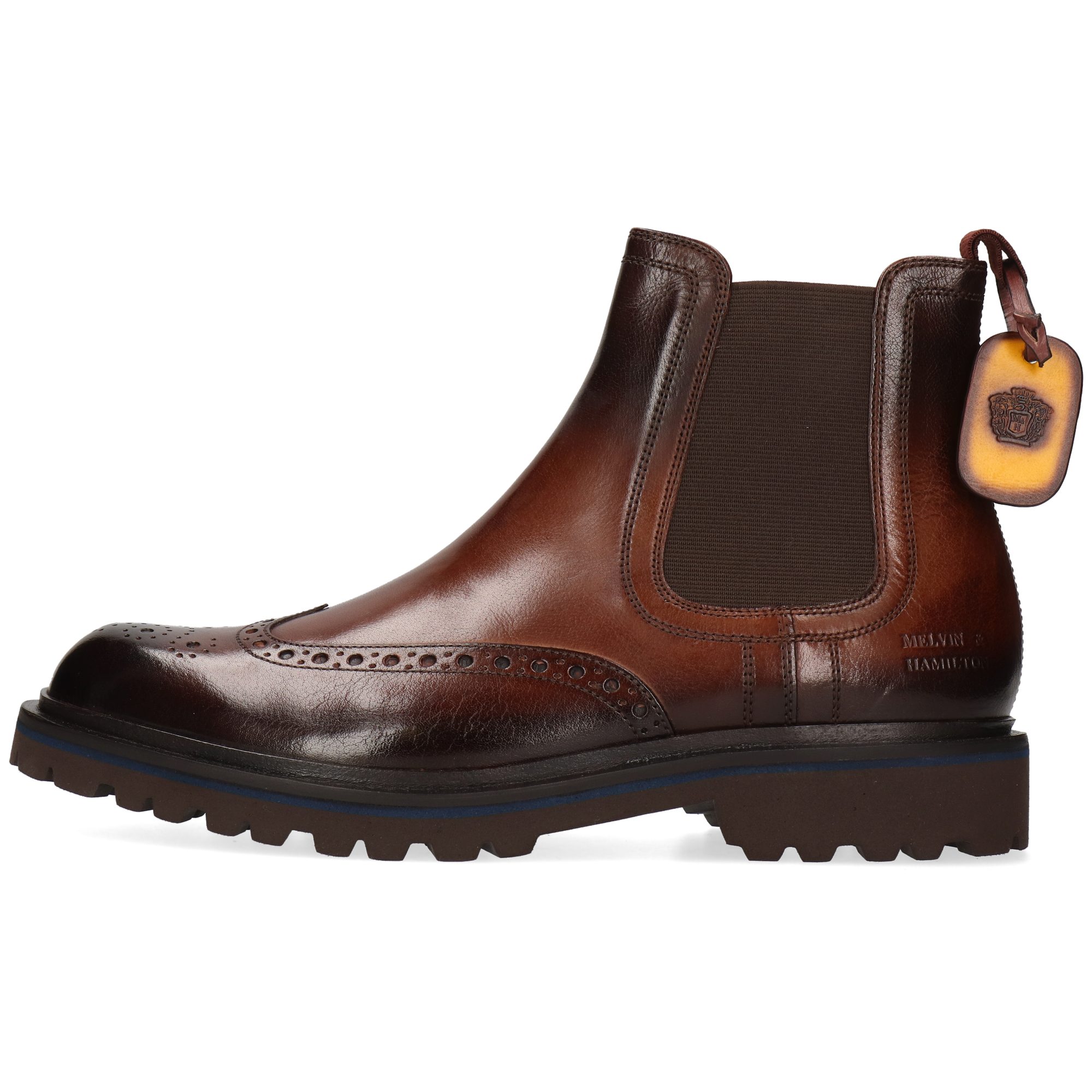 Melvin & Hamilton Pierce 15 Leder-Chelsea Boots für Herren Stiefelette Plateausohlen, Echtes Leder, Vegetabile Gerbung