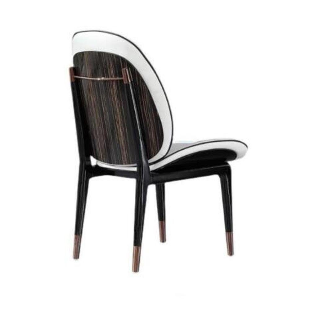 JVmoebel Esszimmerstuhl Moderne Esszimmerstühle Wohnzimmer Kunstleder Stuhl Holzfüße (1 St), Made in Europa