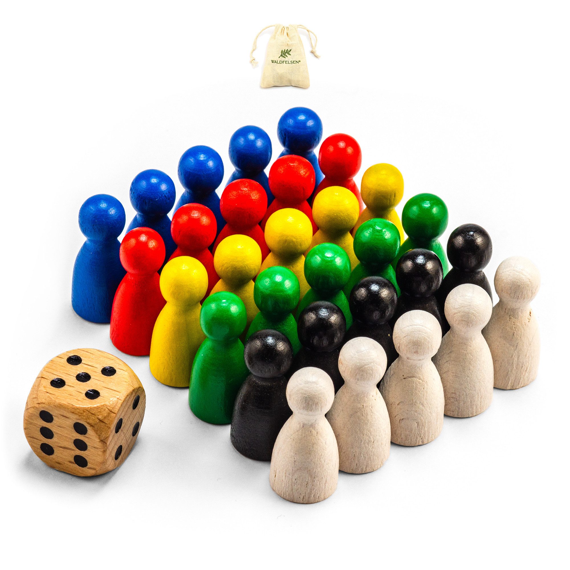 Waldfelsen Spiel – DIY Set Halmakegel mit Würfel Spielfiguren Männchen Figuren, Spielmaterial, Verschiedene Sets