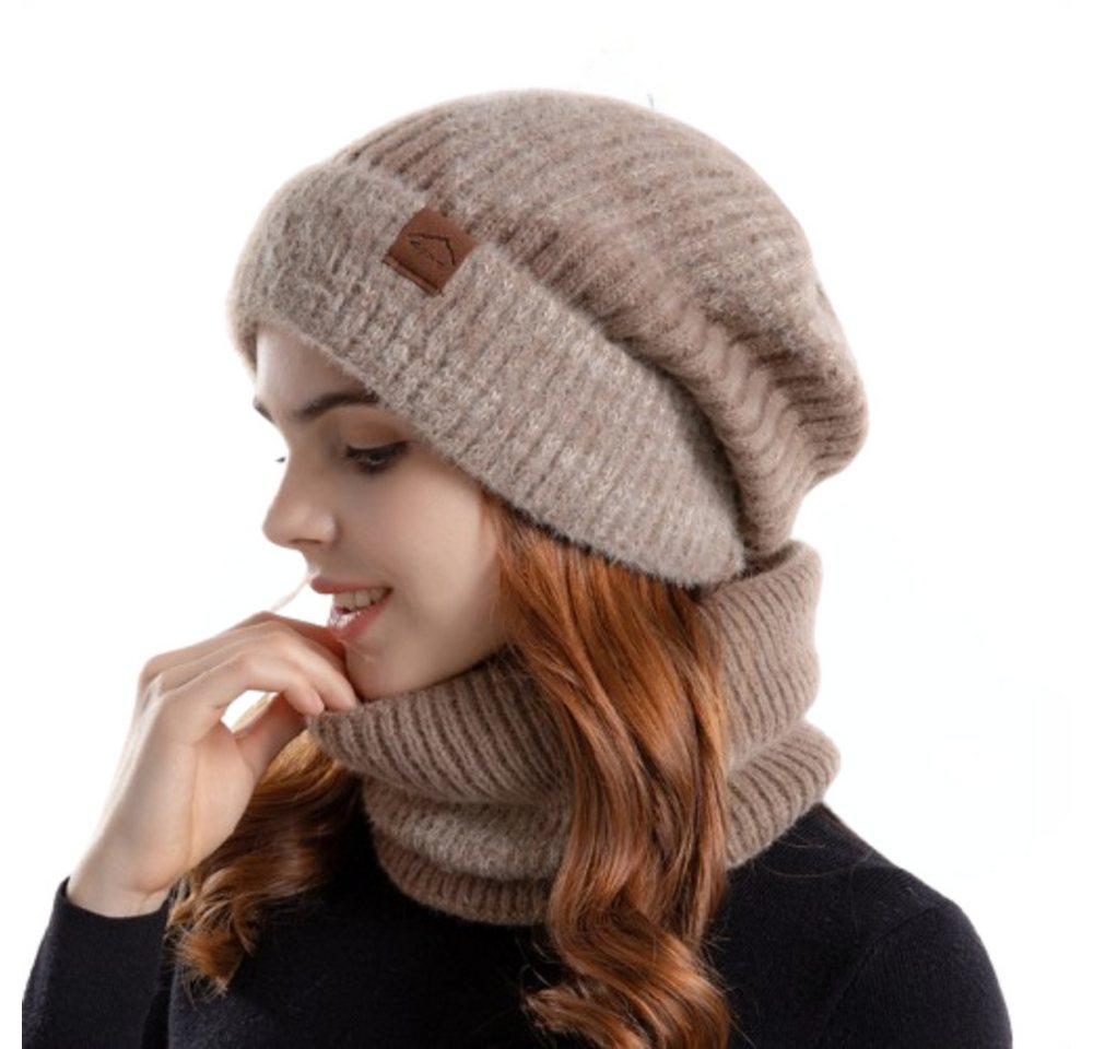 Blusmart Mütze & Schal Damen-Wintermütze mit Nackenband, 2-teilig (Warm und winddicht, Gehörschutz) Passend zu vielen Winteroutfits