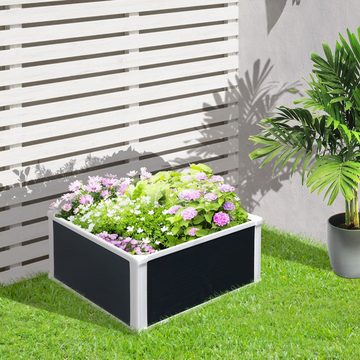 Outsunny Hochbeet mit Drainagefunktion (Gemüsebeet, 1 St., Blumenkasten), für Garten, Balkon, Grau