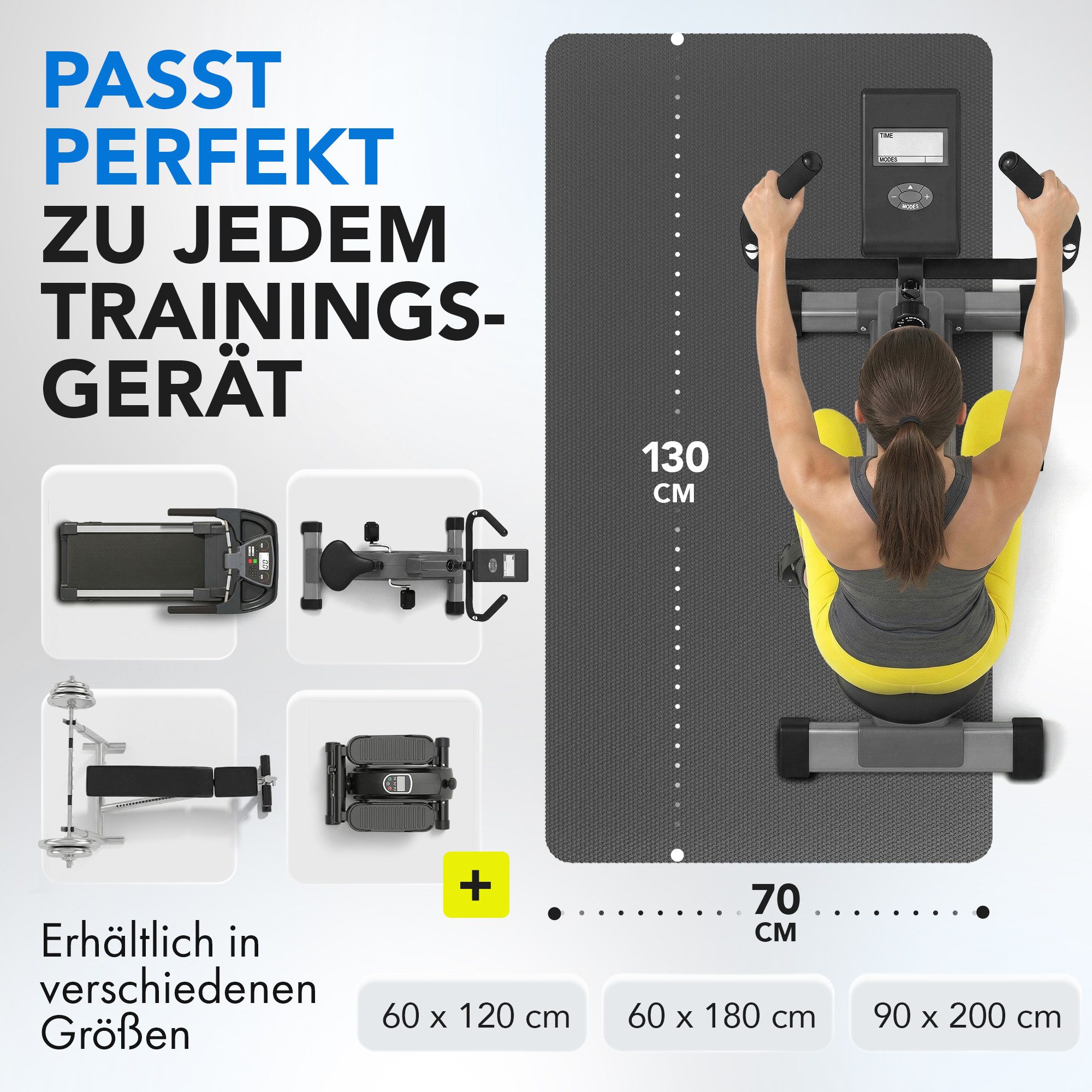 LILENO SPORTS Bodenschutzmatte - extra wiederstandsfähige Laufband Matte 8 mm Dicke, 1-tlg, Fitness Unterlegmatte für Crosstrainer, Rollentrainer etc. – Bild 3 von 5