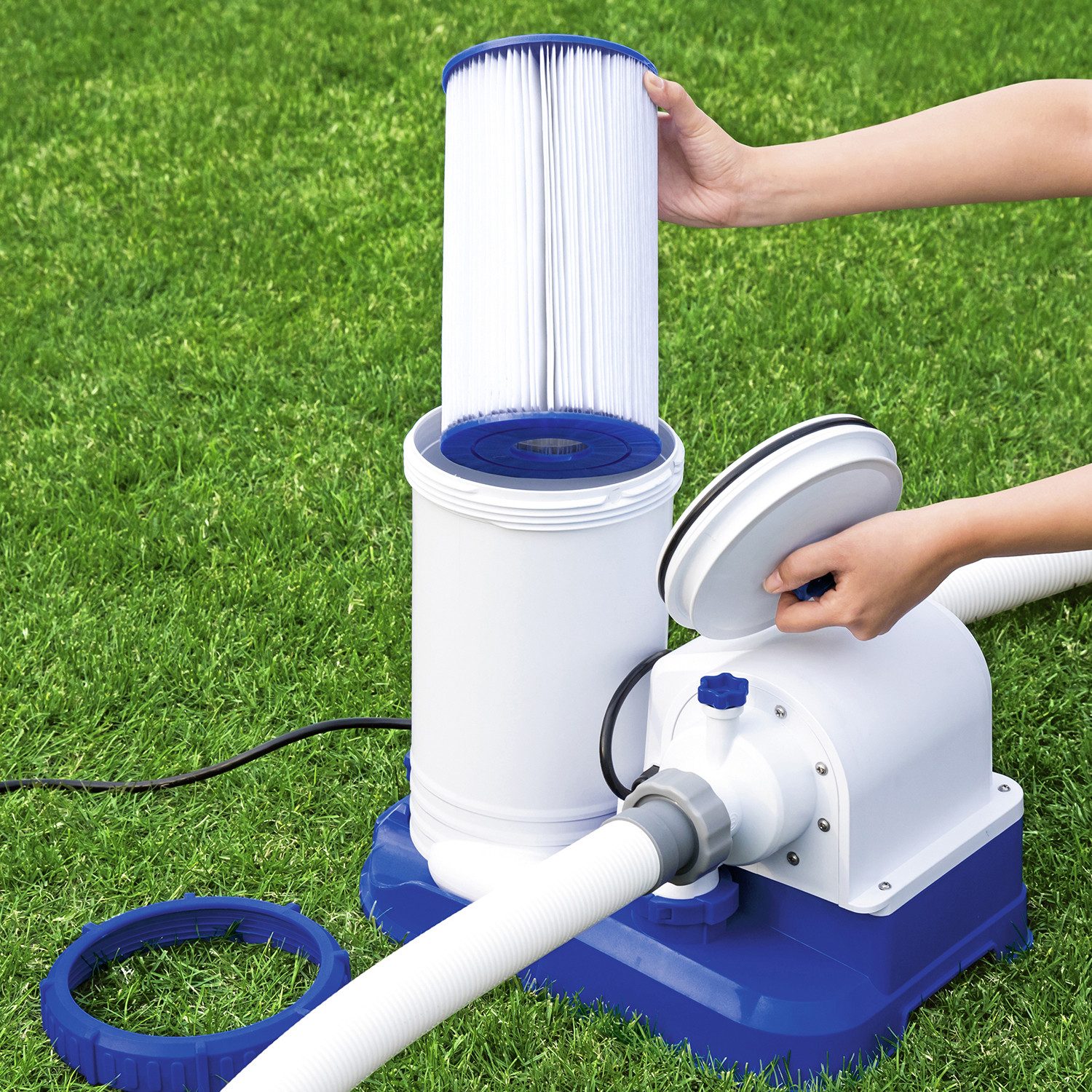 Bestway Pool-Filterkartusche Größe 4, Zubehör für Kartuschen-Filterpumpen, Feine Lamellenstruktur
