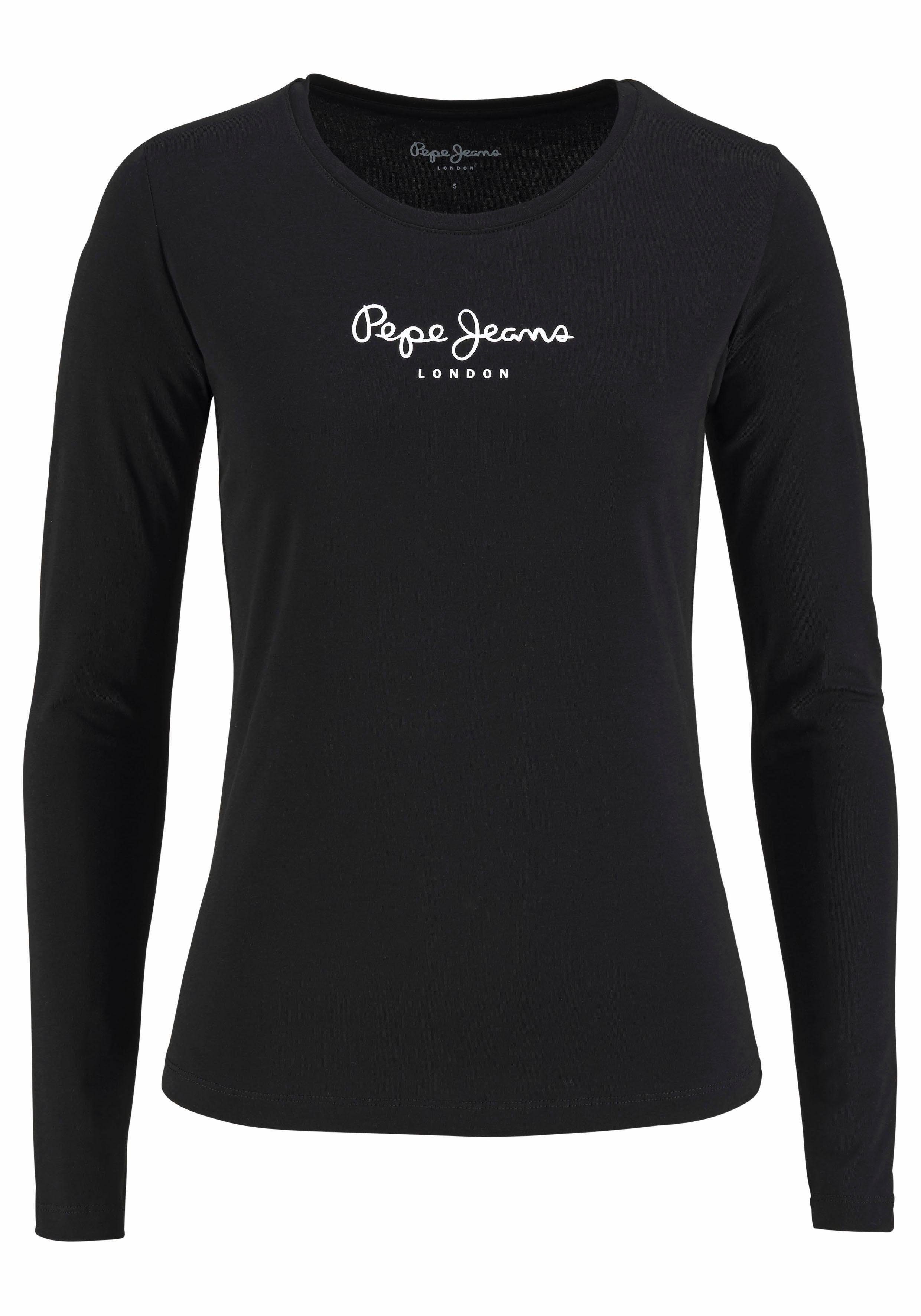 Pepe Jeans Langarmshirt NEW VIRGINA L/S mit Logo-Print. Reduzierter Preis € 25,99. Unverbindliche Preisempfehlung € 35,00