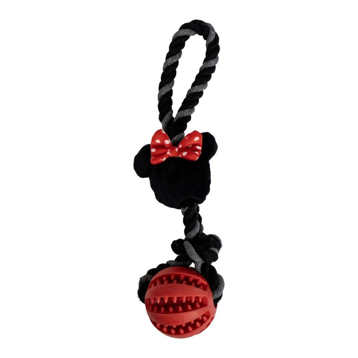 Disney Minnie Mouse Tierball Ballspielzeug für Hunde – Mit Seil zum Werfen & Zerren