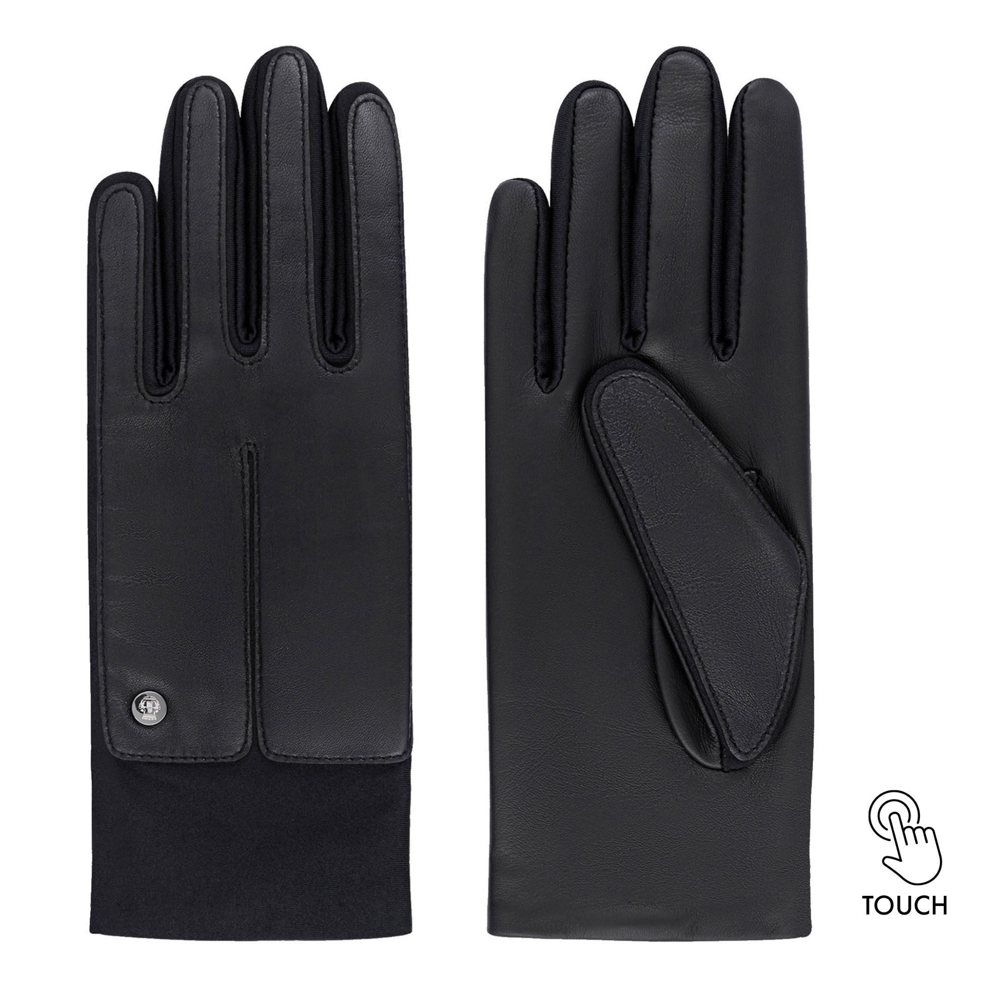 Roeckl Lederhandschuhe STOCKHOLM TOUCH Fingerhandschuhe mit Strickbund und Touch-Funktion