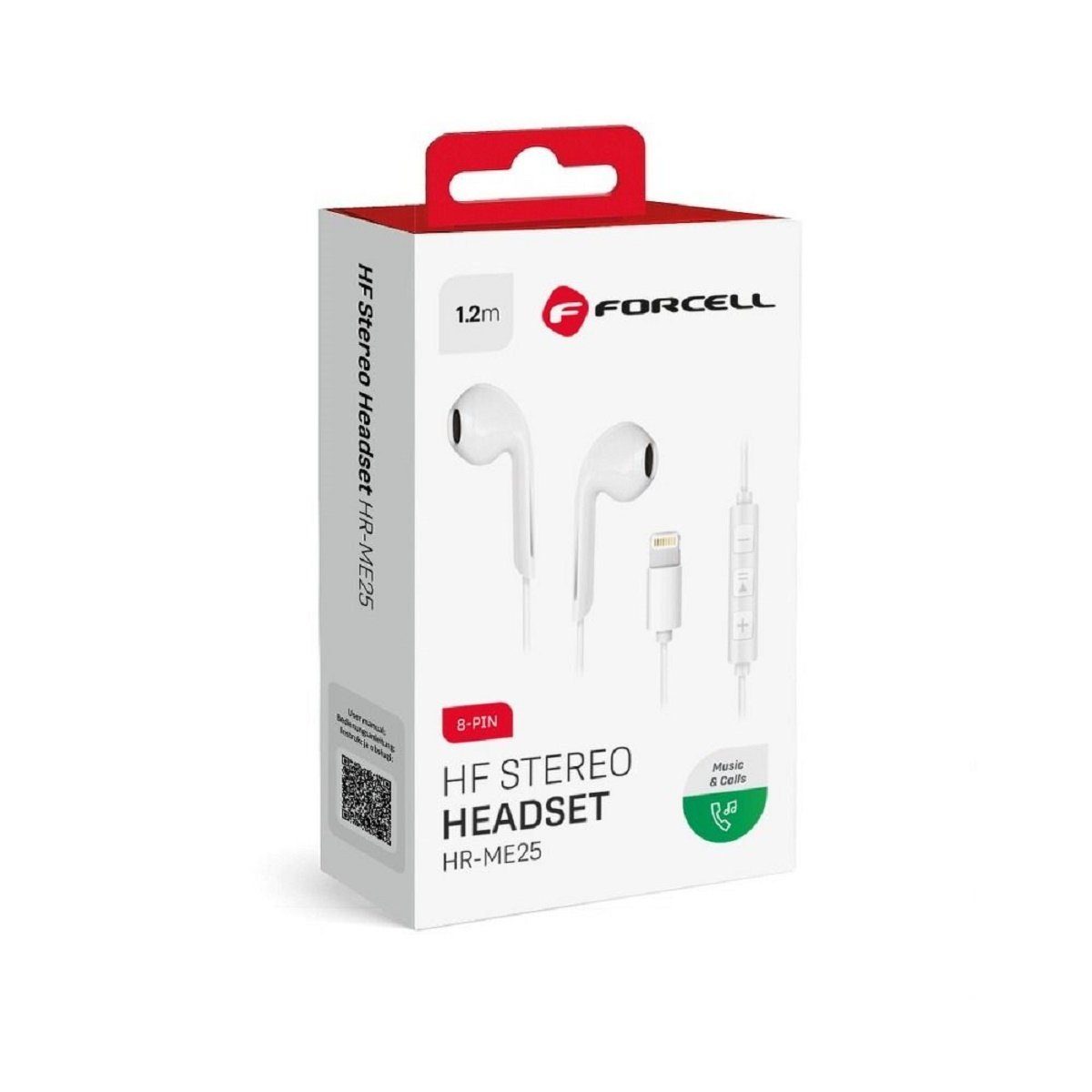 Forcell Stereo für Apple iPhone iPhone-Anschluss 8-pin Weiß In-Ear-Kopfhörer – Bild 4 von 4