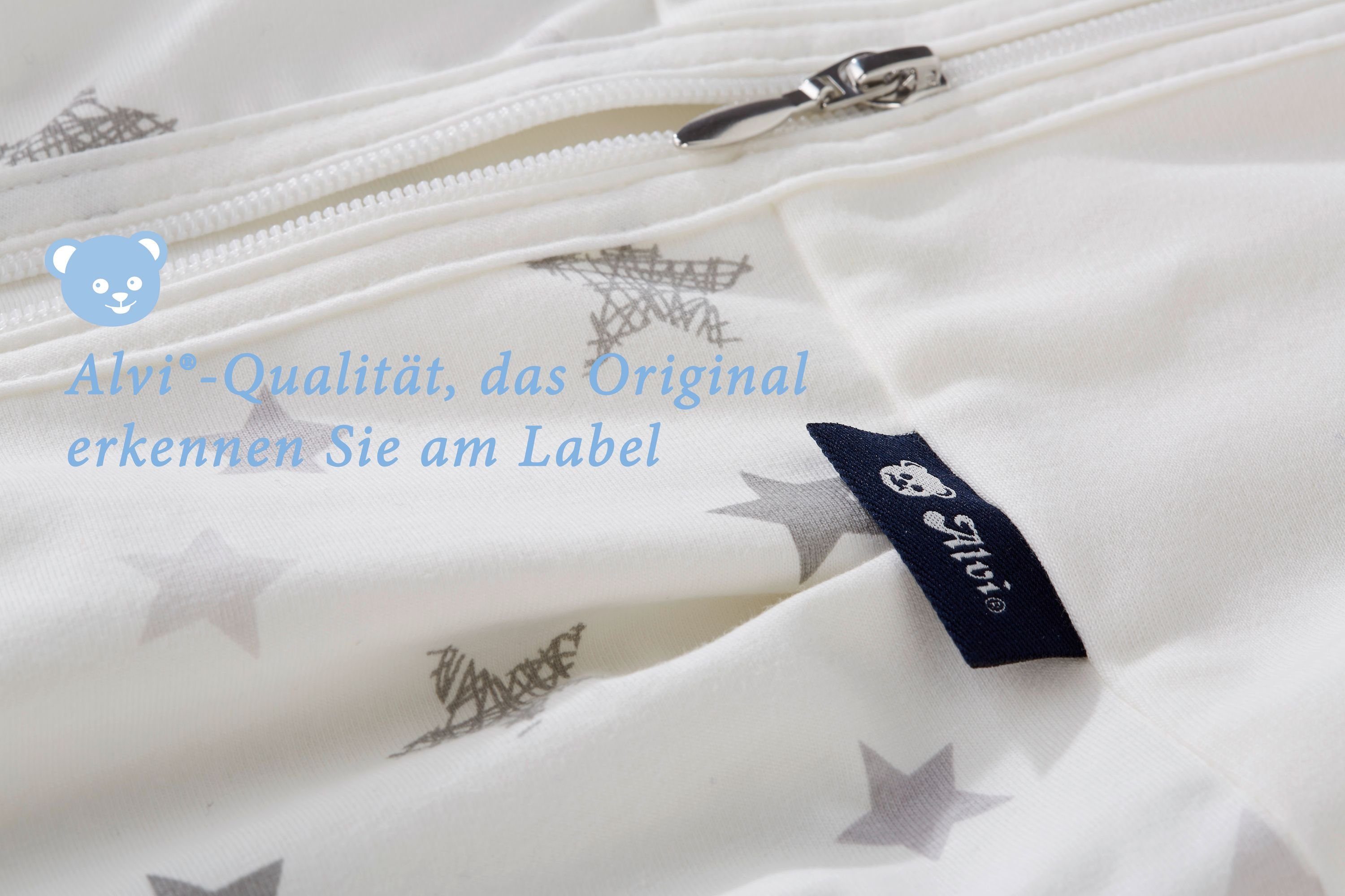 Sommer light Babyschlafsack 786-9 Exclusiv Schlafsack silbergrau Stars Silver Mäxchen Alvi Alvi®