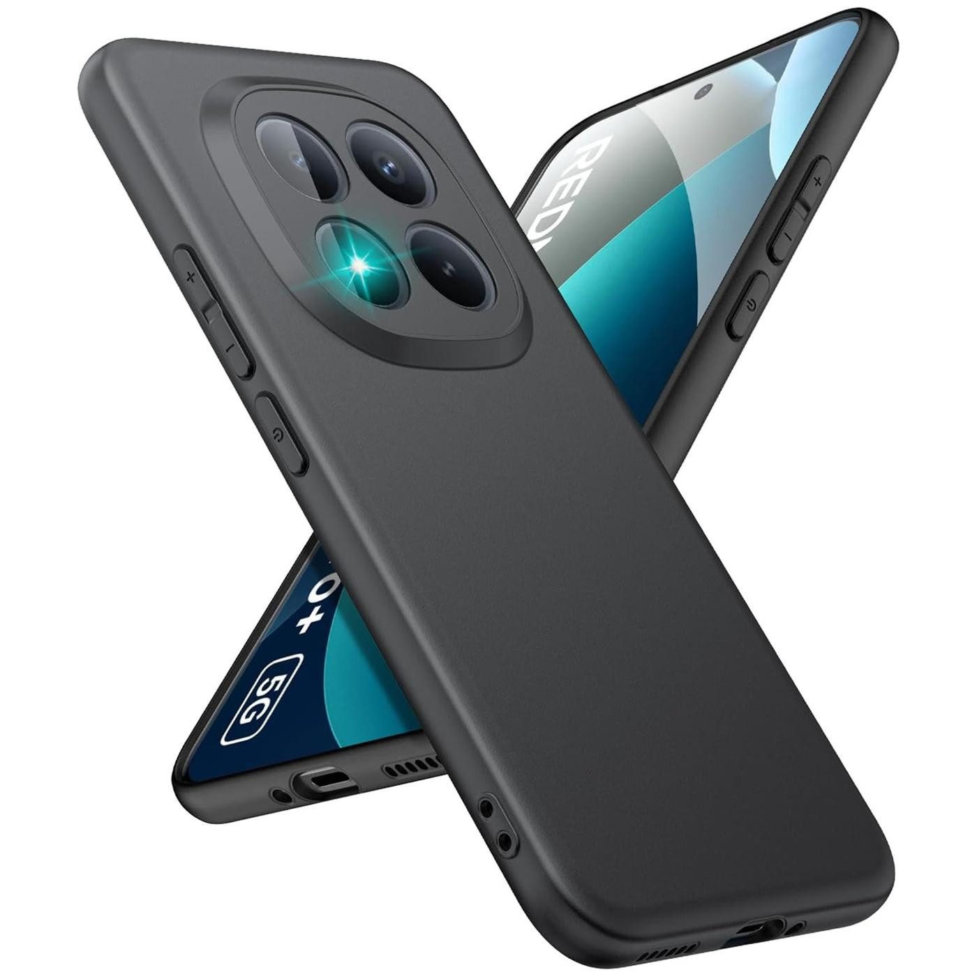CoolGadget Handyhülle Handy Schutzhülle für Xiaomi Redmi Note 15 Pro Plus 5G matt schwarz, Silikon TPU Hülle Schutz Tasche Cover schlicht Slim Case