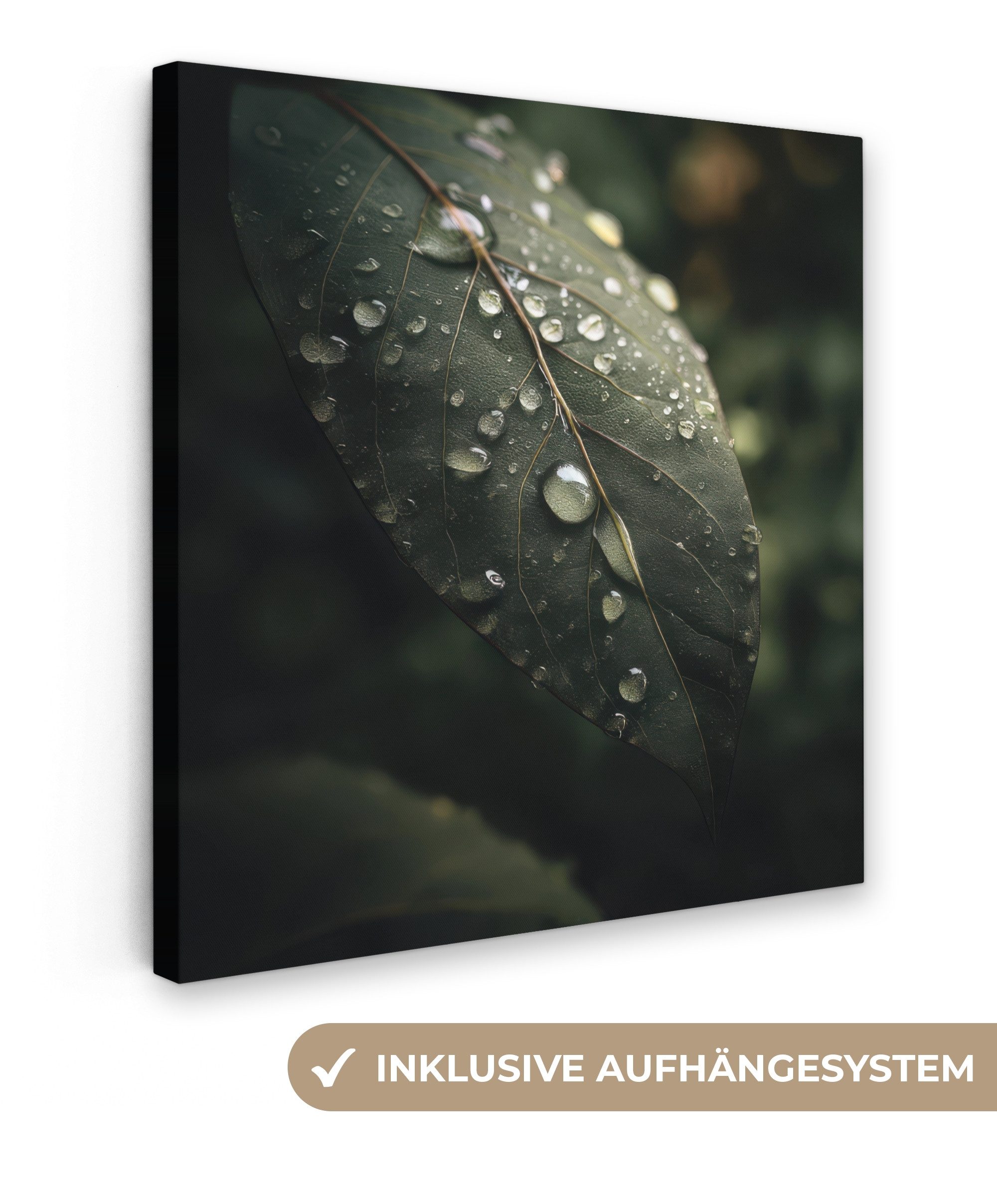 OneMillionCanvasses® Leinwandbild Blatt - Grün - günstig online kaufen