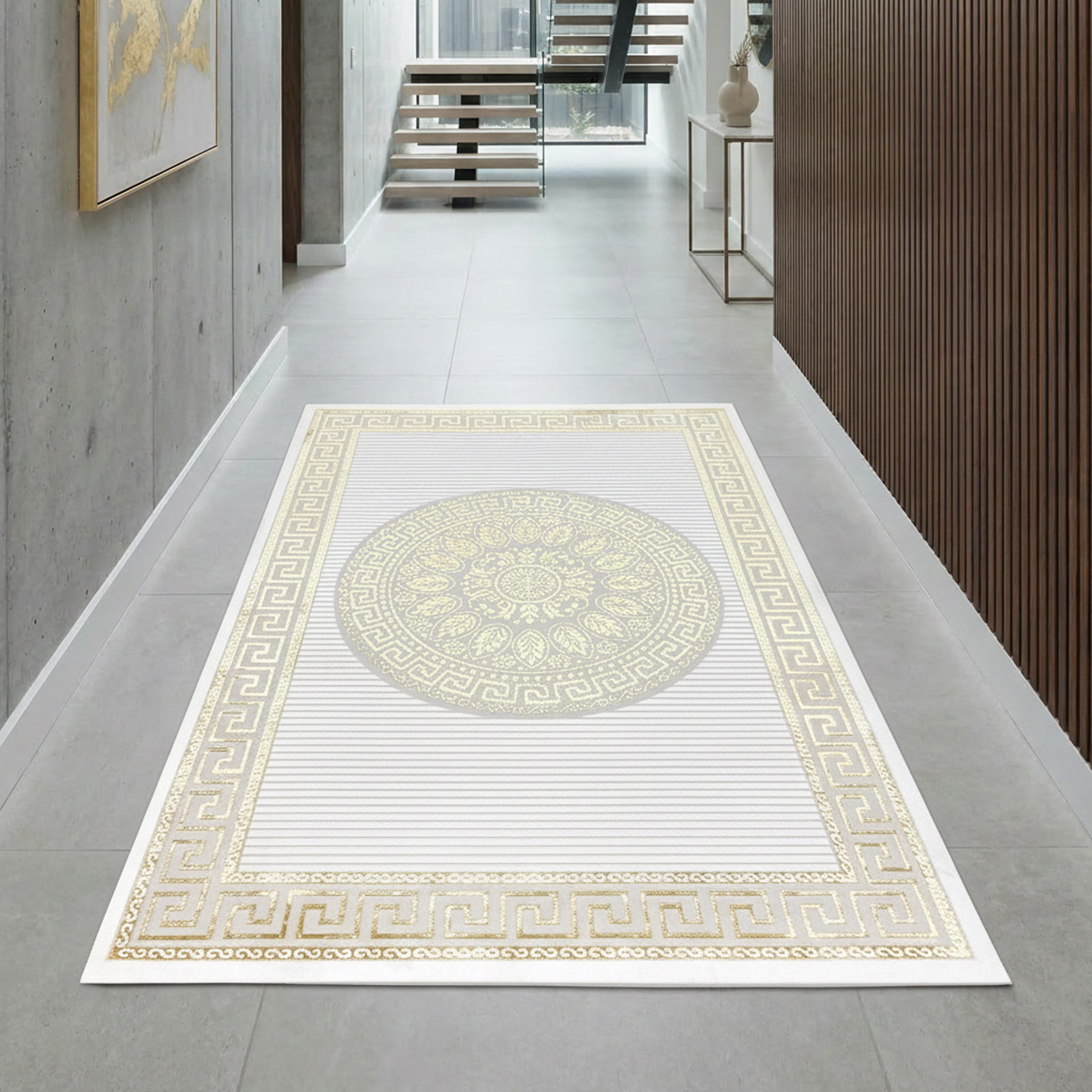 TeppichHome24 Designteppich Dekorative Motivstruktur, rechteckig, Höhe: 8 mm, pflegeleicht, strapazierfähig, für Fußbodenheizung geeignet
