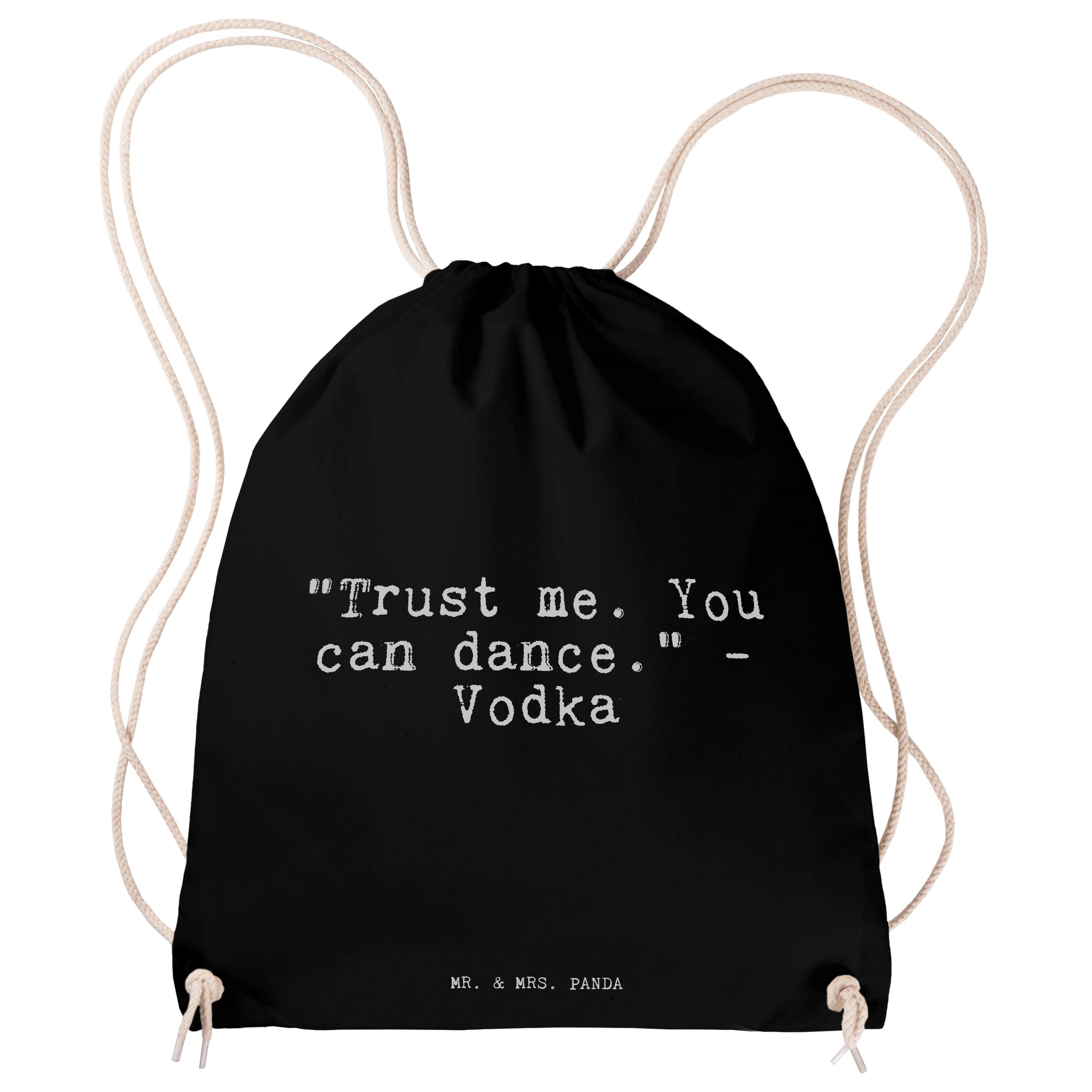 Mr. & Mrs. Panda Sporttasche "Trust me. You can... - Schwarz - Geschenk, Hochzeitsschild, Stoffbeu (1-tlg)