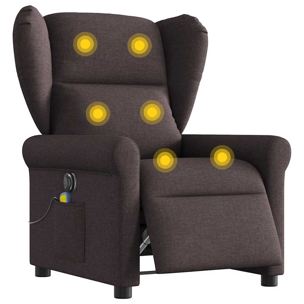 vidaXL Sessel Massagesessel Elektrisch Dunkelbraun Stoff günstig online kaufen