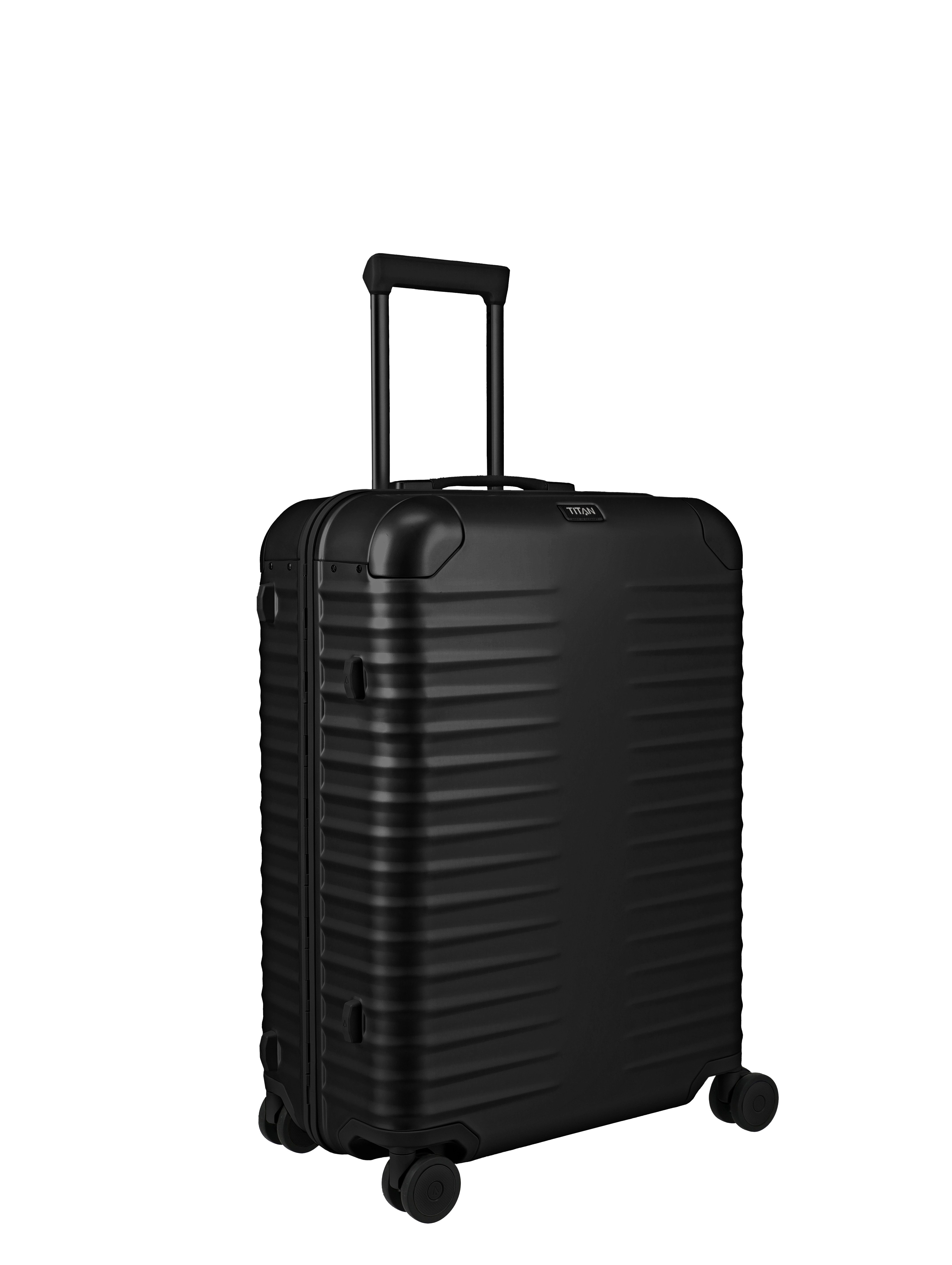 TITAN - Made in Germany Trolley ETERNITY M+ Aluminium Reisekoffer Made in Germany, 4 Rollen, 100 % Aluminium, Smart Frame und Echtledergriffe