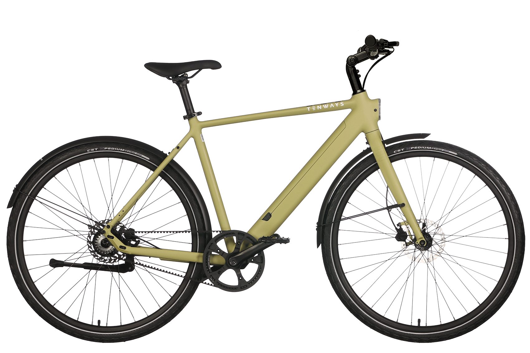 Tenways E-Bike Tenways CGO600Pro 360Wh Herren grün 2024, 1 Gang, ohne Schaltung, Mivice M070, 360 Wh