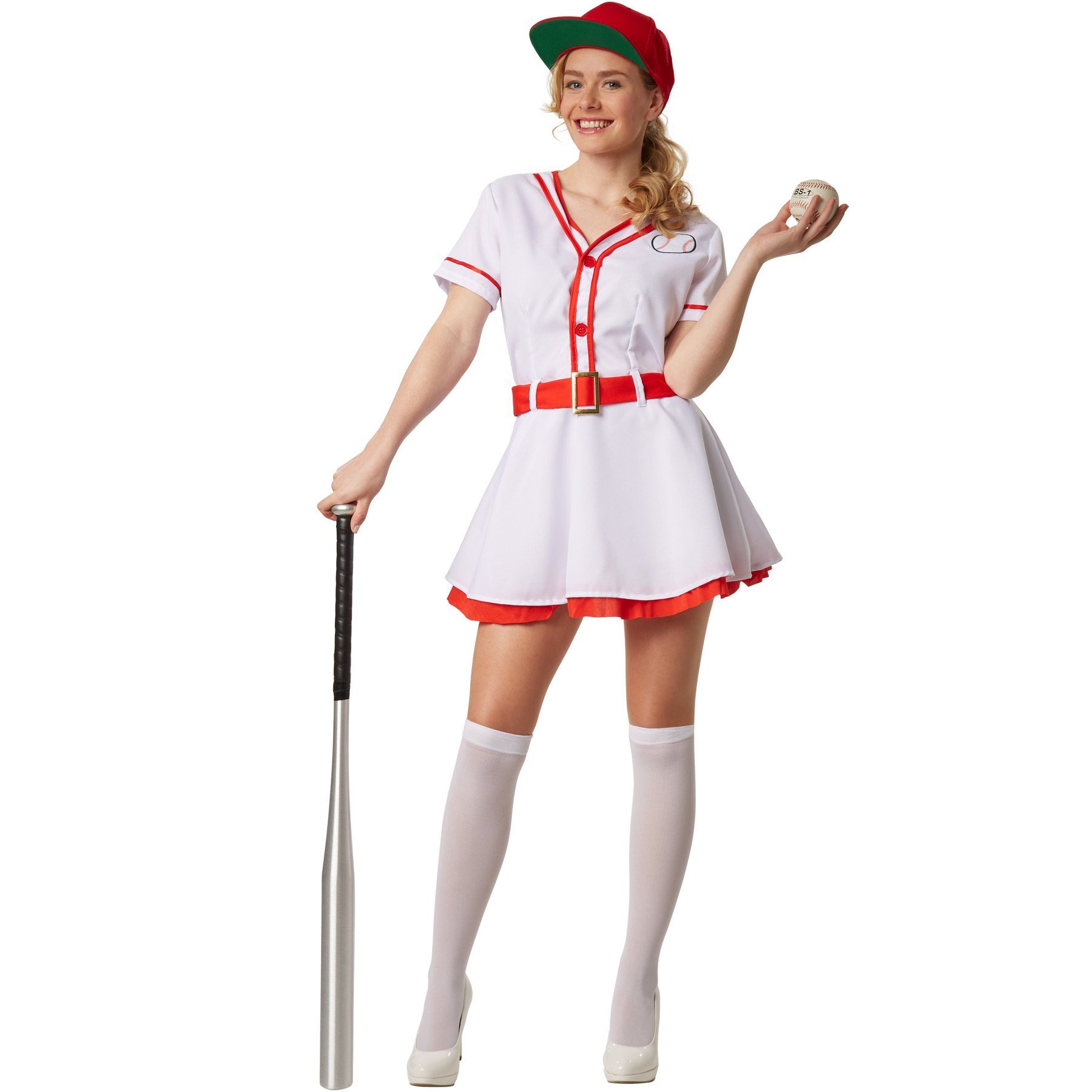 dressforfun Kostüm Frauenkostüm Baseball, Einteiliges Kleid zum Knöpfen