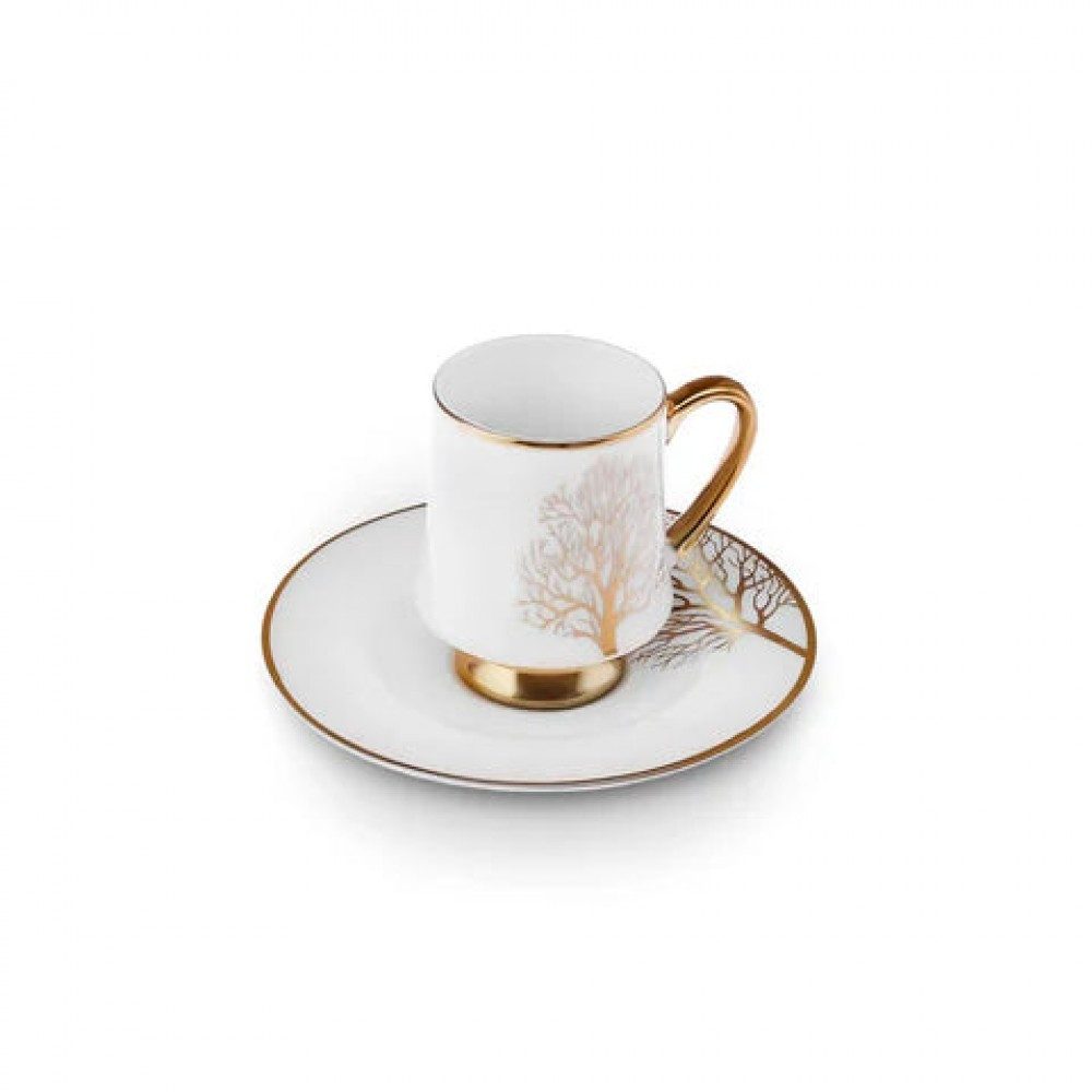 Karaca Kaffeeservice Afra Kaffeetasse für 6 Personen, 90 ml, 6 Personen