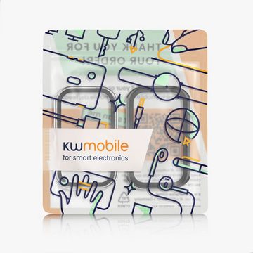 kwmobile Smartwatch-Hülle 2x Hülle für Xiaomi Smart Band 8 Active / Redmi Band 2, Fullbody Fitnesstracker Glas Cover Case Schutzhülle Set