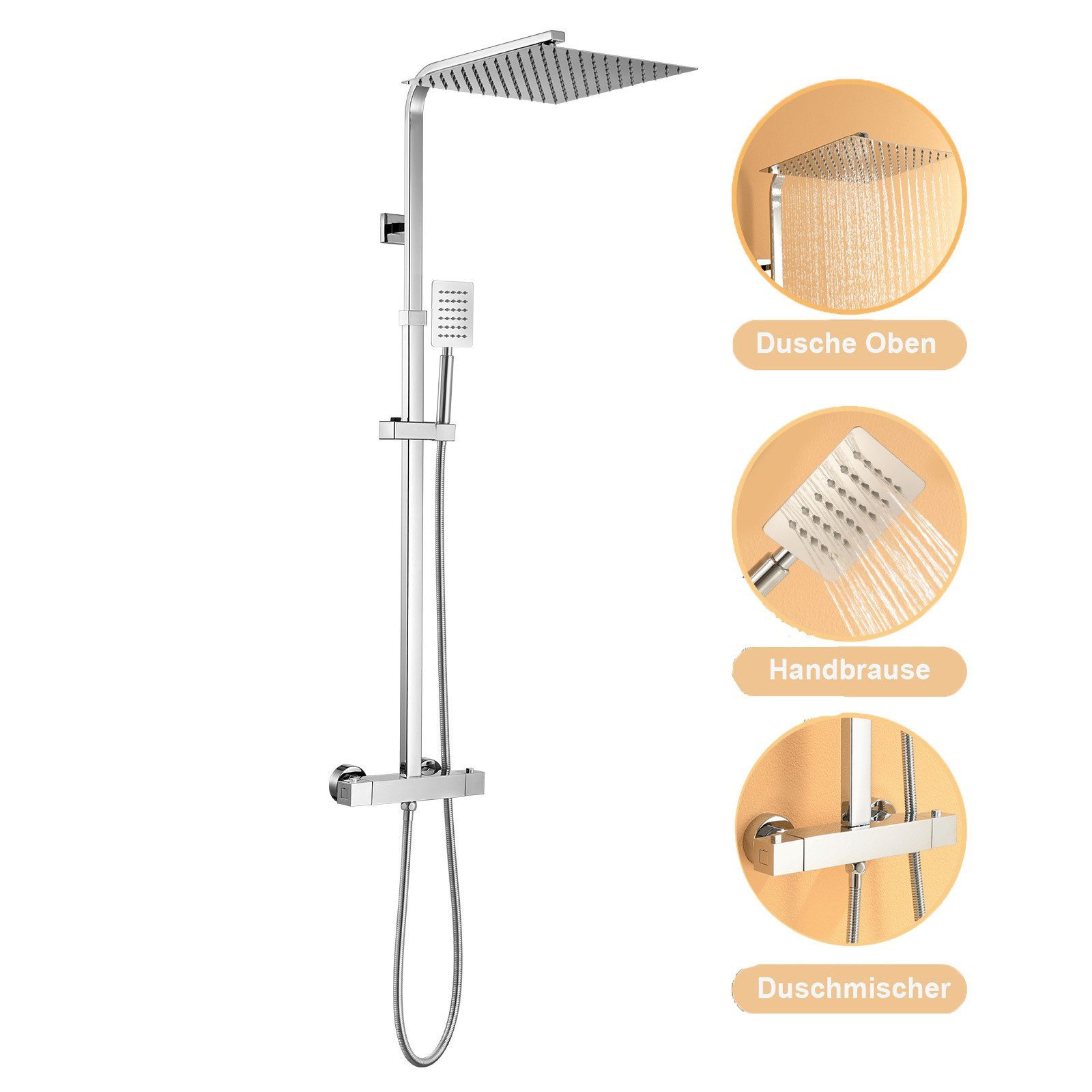 Auralum Max Duschsystem mit Thermostat Duscharmatur günstig online kaufen