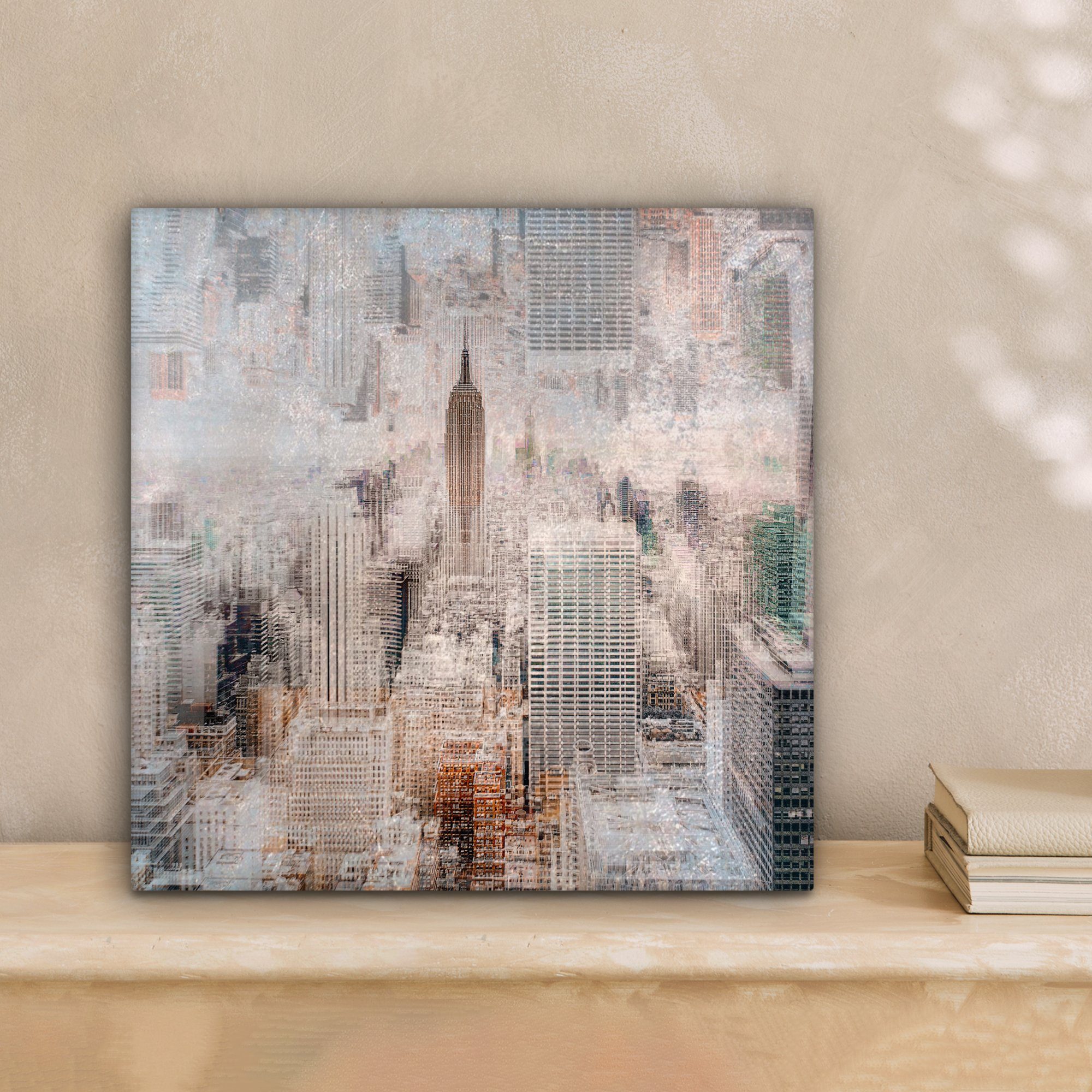 OneMillionCanvasses® Leinwandbild New York - Stadt - Skyline - Bauwerke - Kunst, Fotodruck (1 St), Wandbild, Deko Schlafzimmer Wohnzimmer Flur 20x20 cm