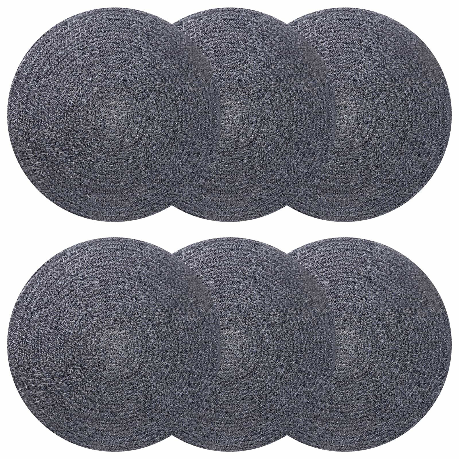 vidaXL Platzset Jute-Untersetzer 6 pcs Dunkelgrau Ø 30 cm 100% Tossa-Jute, (6-St)