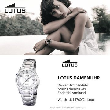 Lotus Quarzuhr Lotus Unisex Uhr Elegant L15760/2, Damen, Herrenuhr rund, groß (ca. 40,2mm), Edelstahlarmband, Elegant