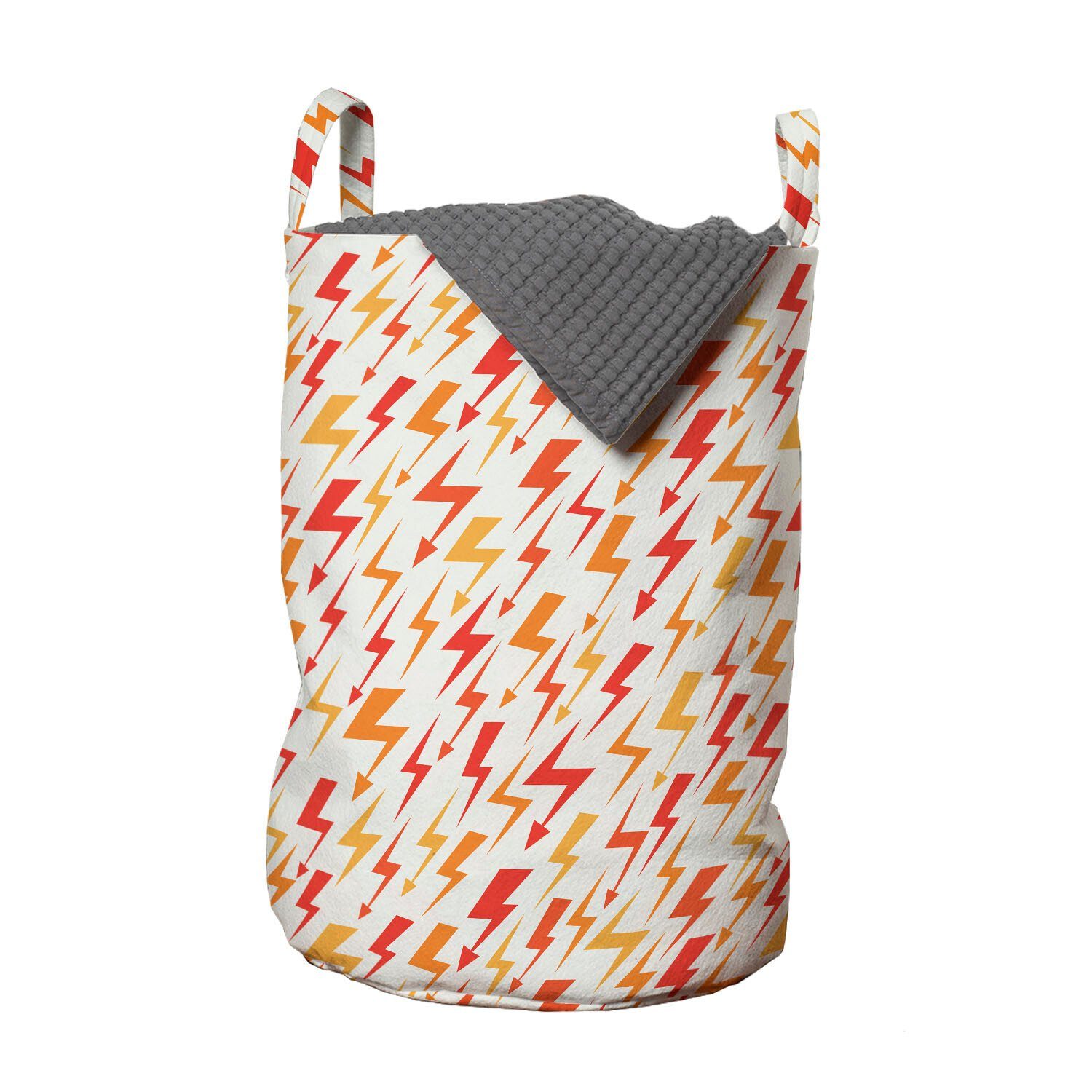 Wäschesäckchen mit Entwurf Kordelzugverschluss Thunderbolt Wäschekorb für Abstrakt Zigzags Griffen Waschsalons, Abakuhaus