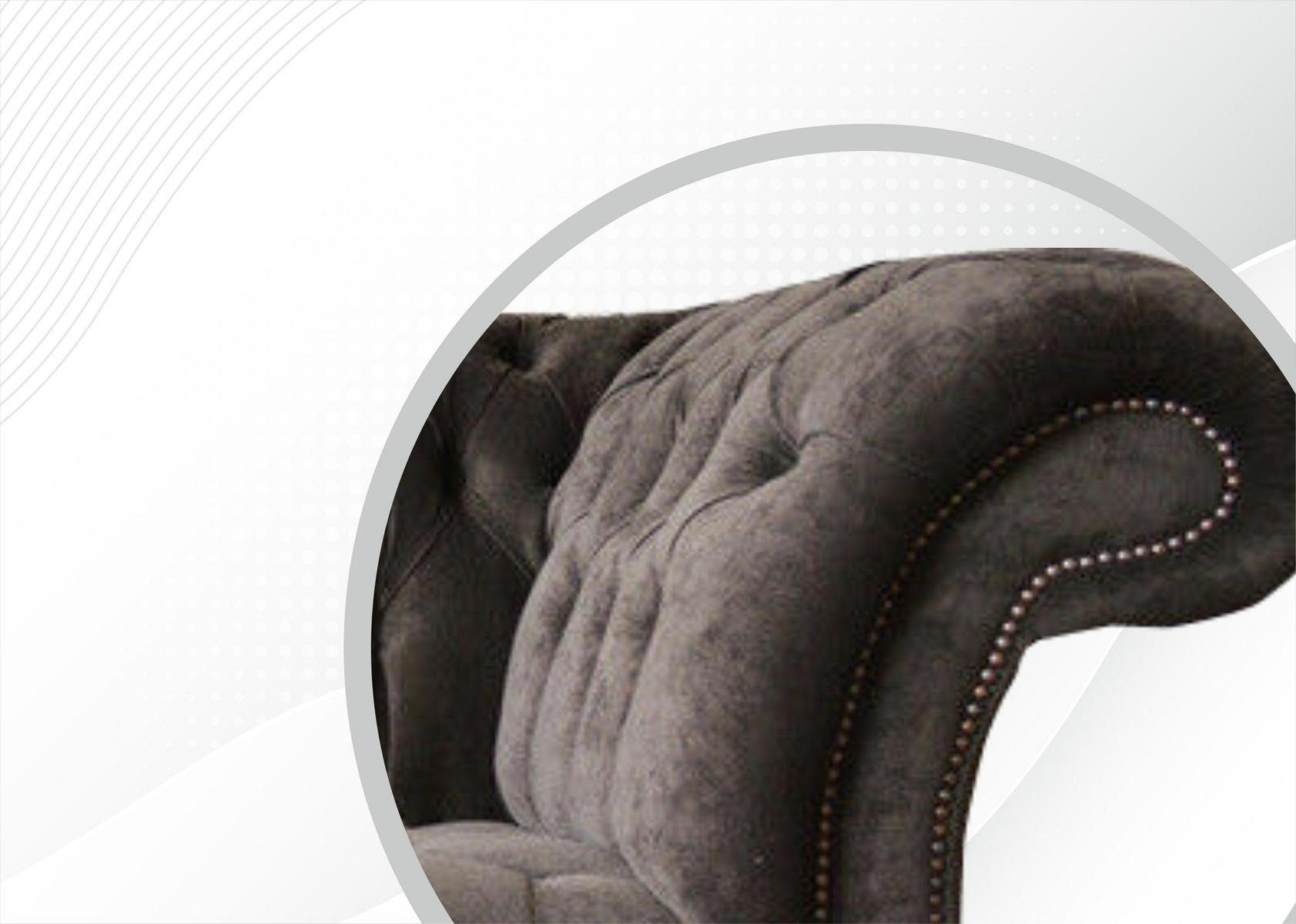 JVmoebel Chesterfield-Sofa, 225 Sitzer Sofa cm Chesterfield Design 3 Couch