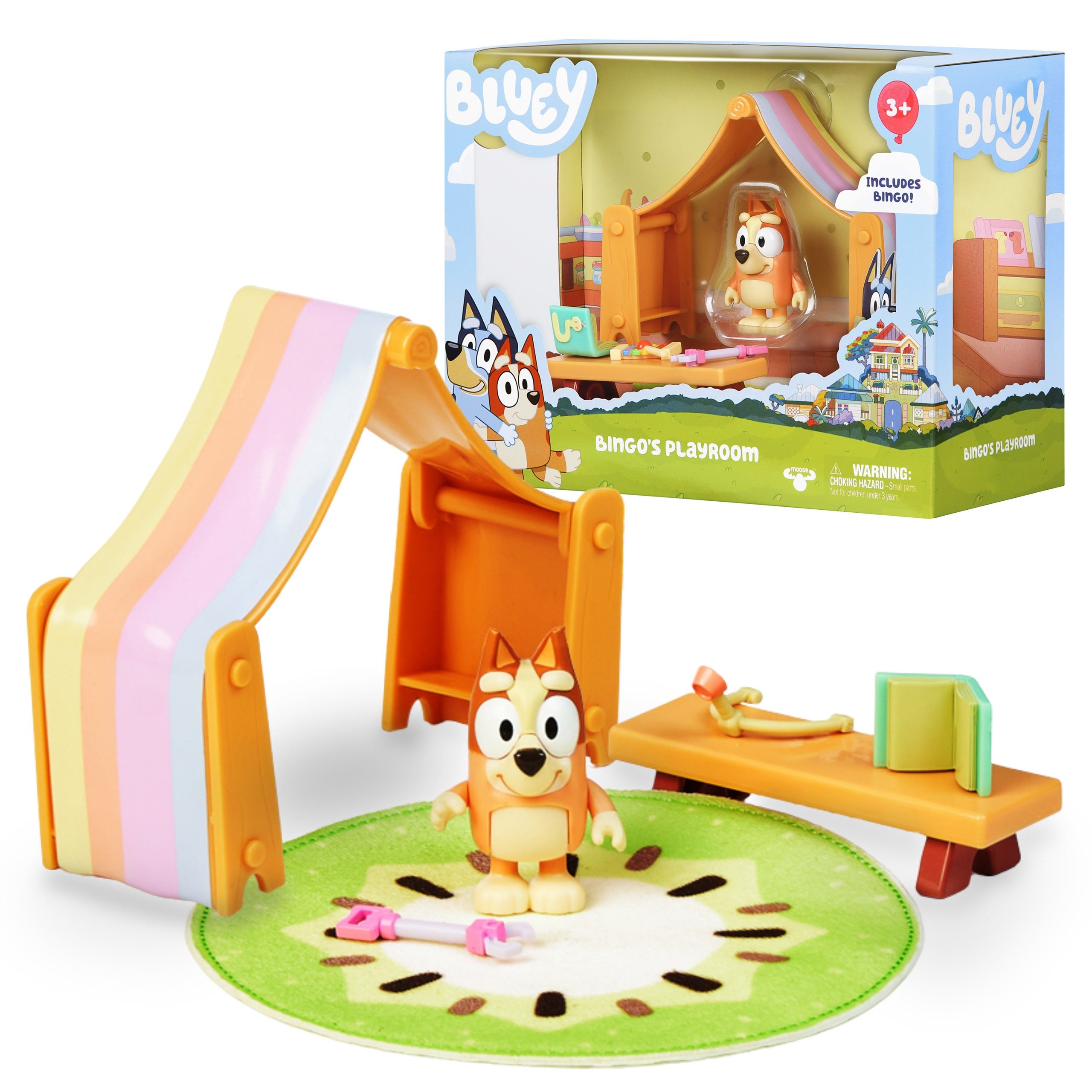 Bluey Spielfigur Bluey & Bingo Spielzeugfiguren Set Playroom, bewegliche Elemente, 3+