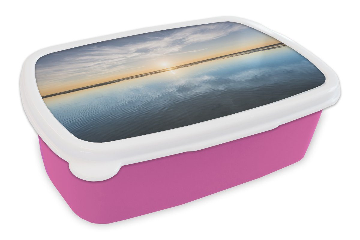 Erwachsene, Snackbox, rosa Wolken Sonne, Brotbox Kinder, MuchoWow - Mädchen, - Meer Kunststoff für (2-tlg), Kunststoff, Lunchbox Brotdose