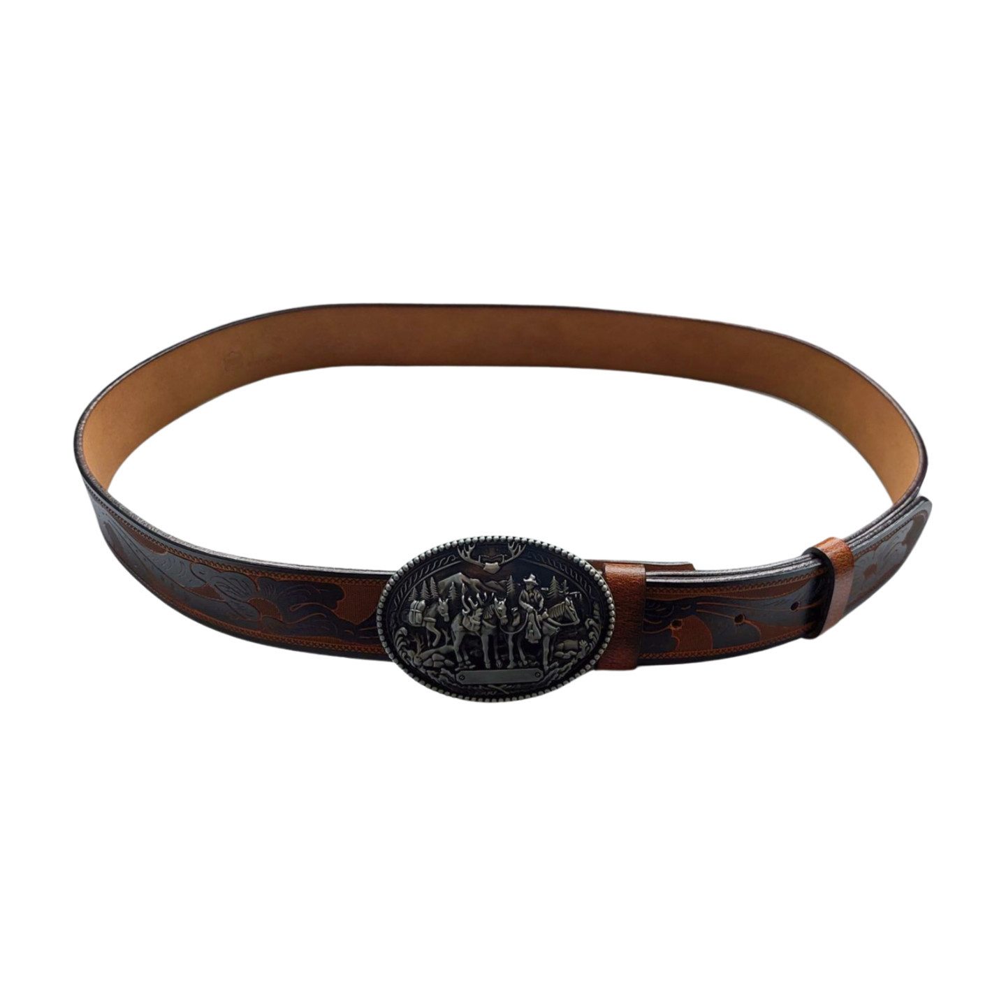 Ware aus aller Welt Ledergürtel Wild West Wechselgürtel Western Gürtel mit Cowboy Gürtelschnalle